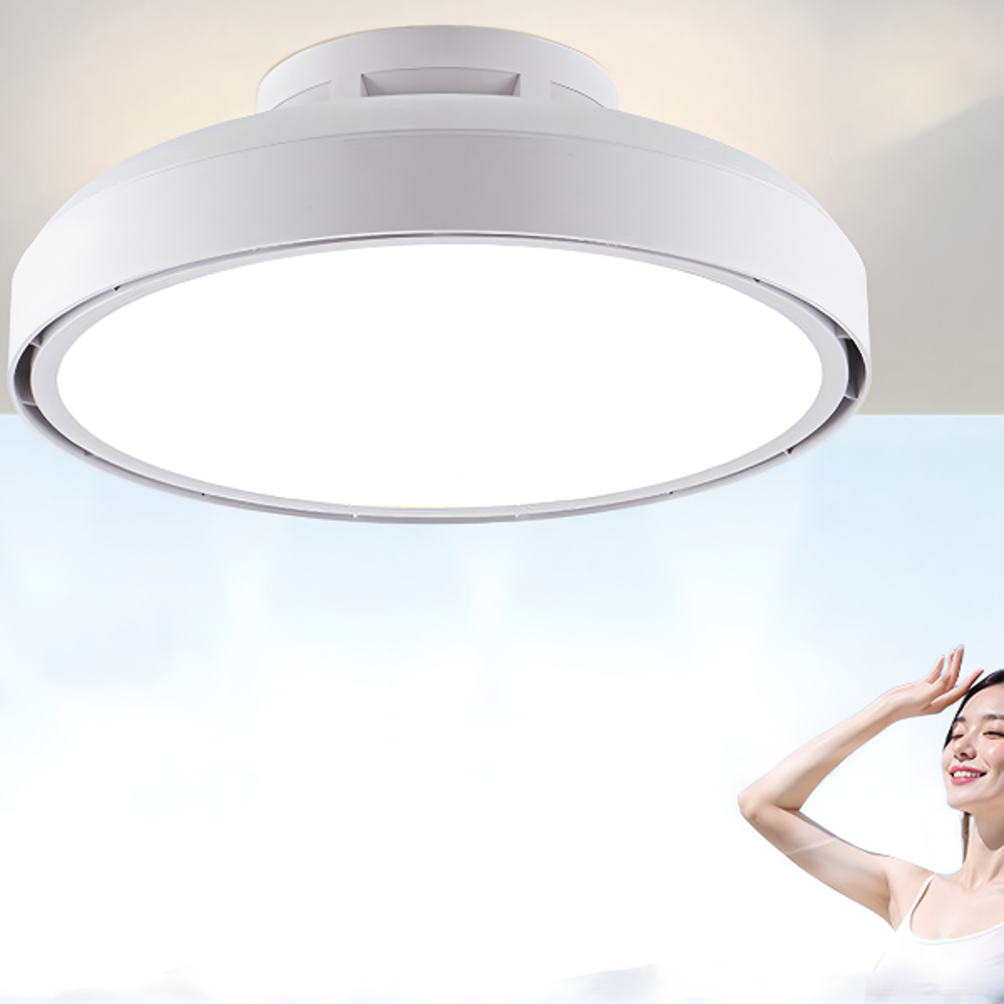 bladeless ceiling fan light with remote control and dimmable led night light