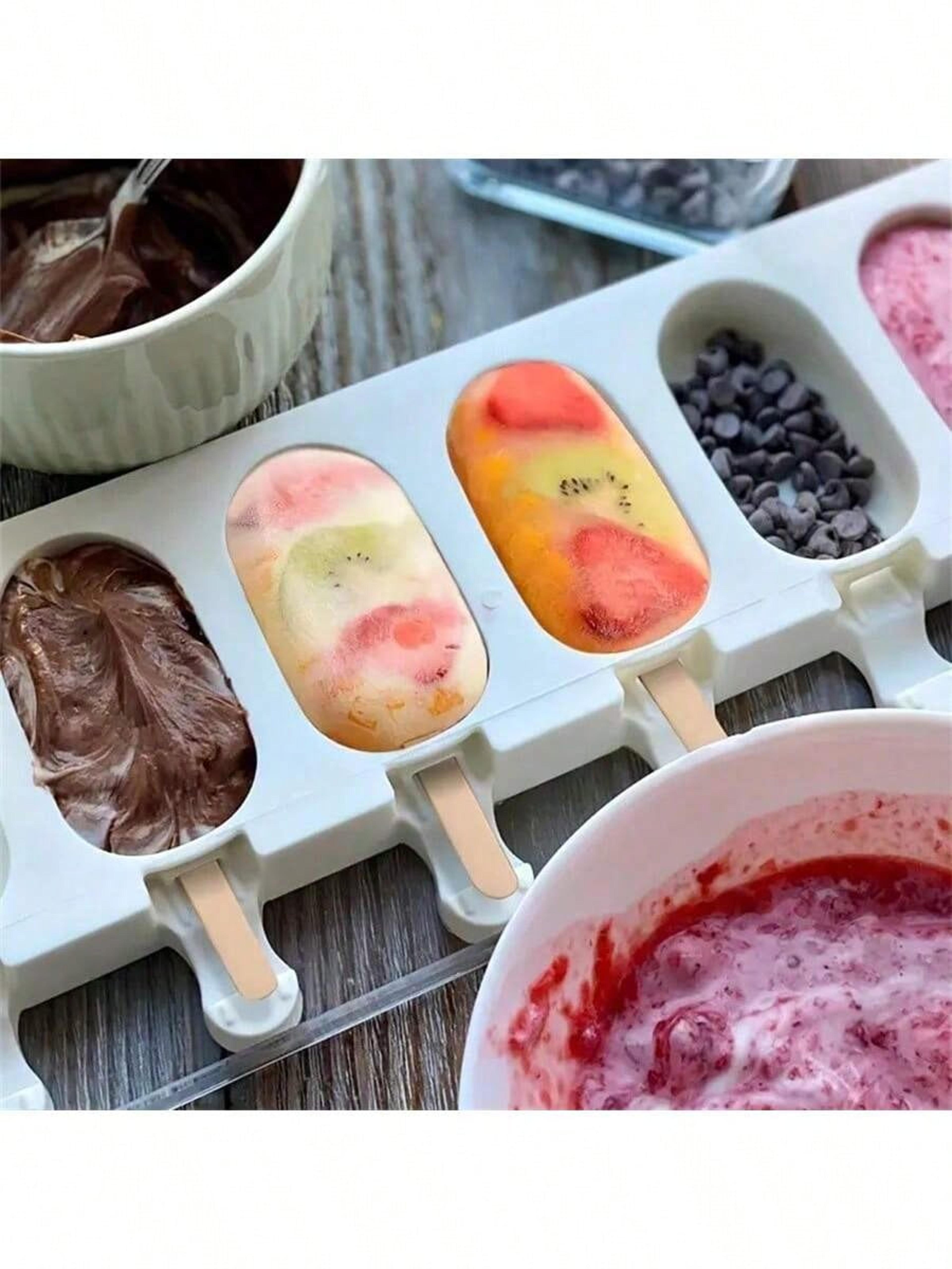 silicone popsicle mold set reusable ice cream maker for homemade frozen treats