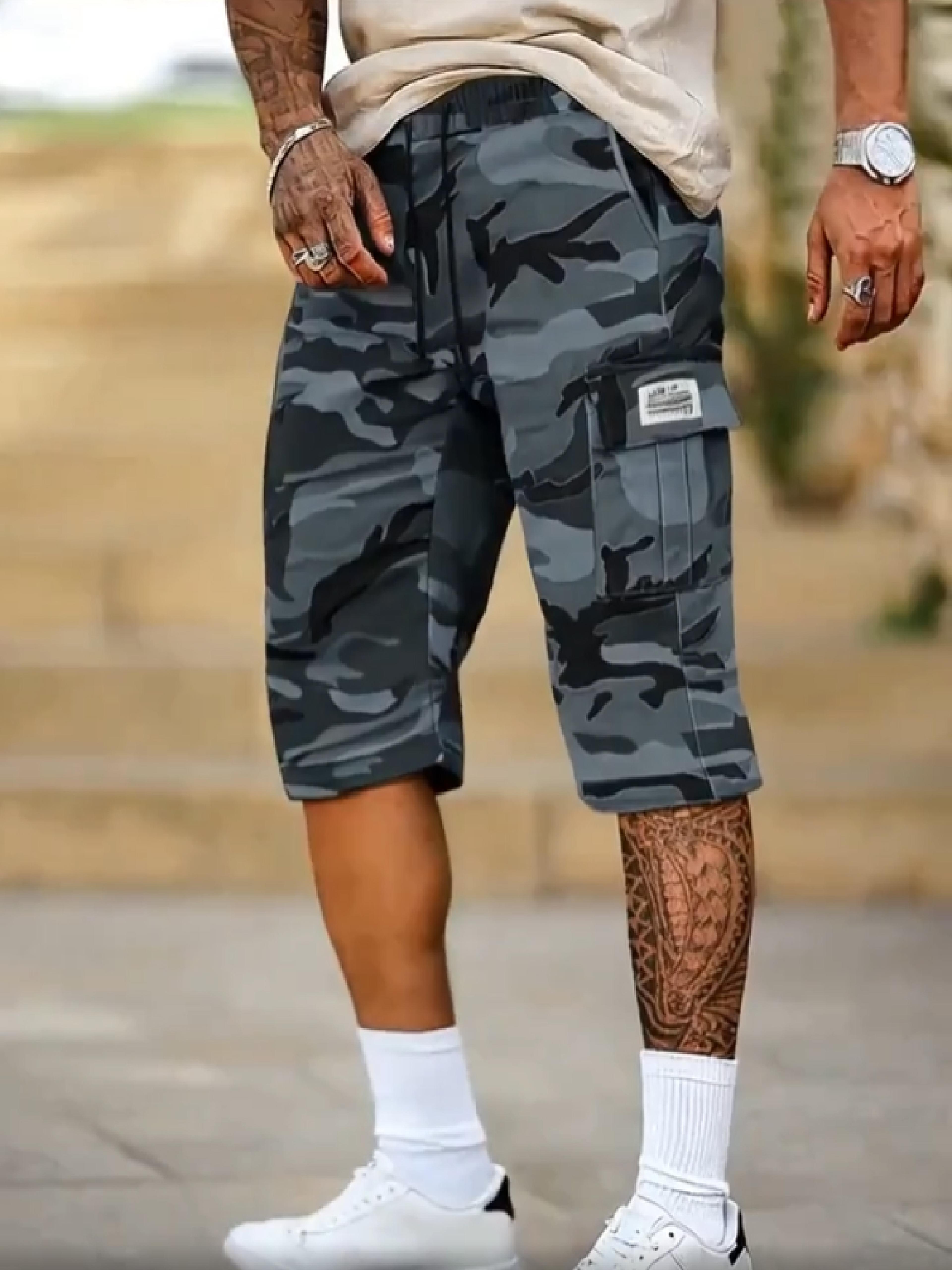 Mens Casual Cargo Shorts With Drawstring Waist  Utility Pockets 1