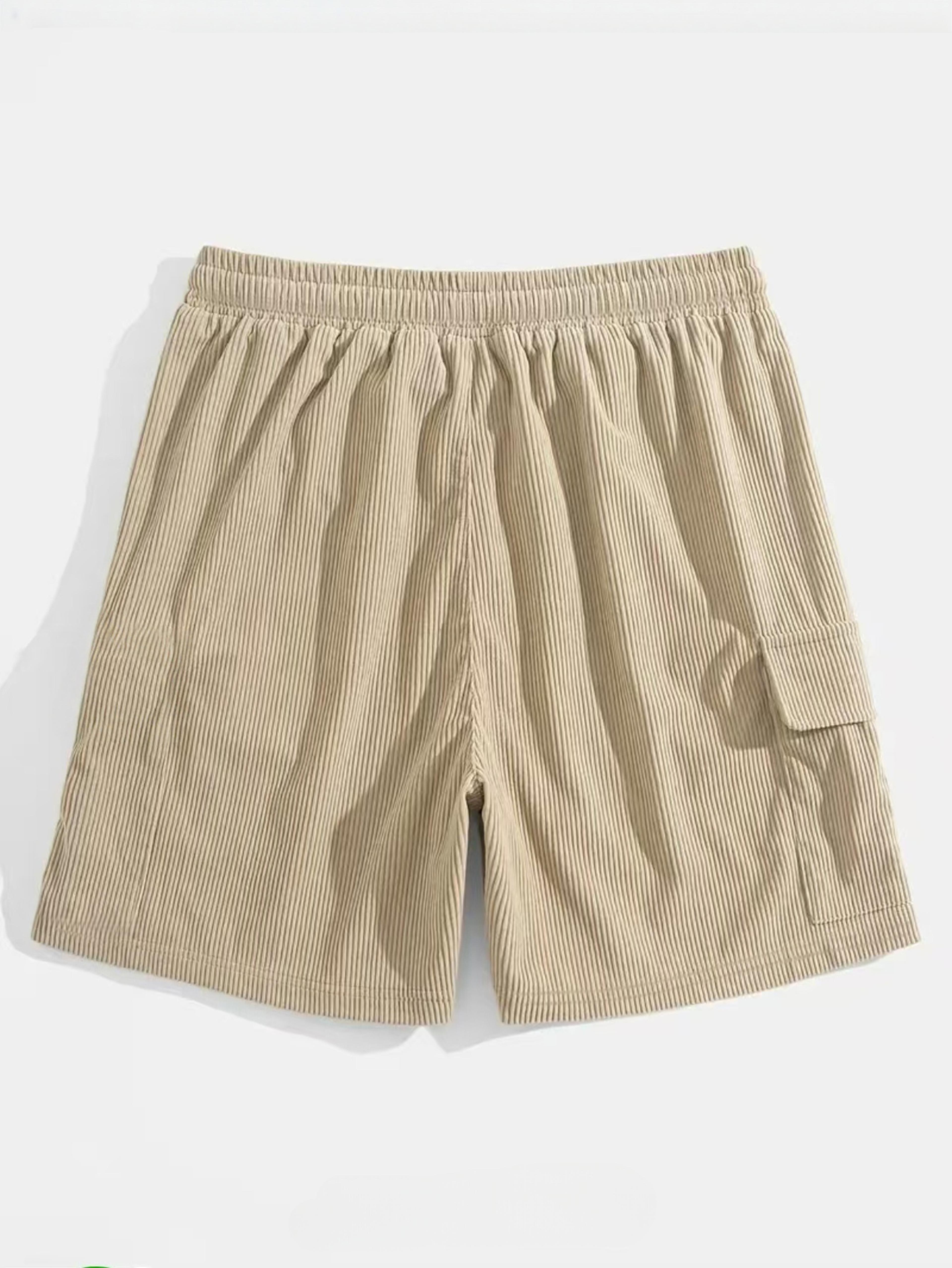 Textured Corduroy Mens Casual Shorts Breathable Beach Shorts For Everyday Wear  Sports 3