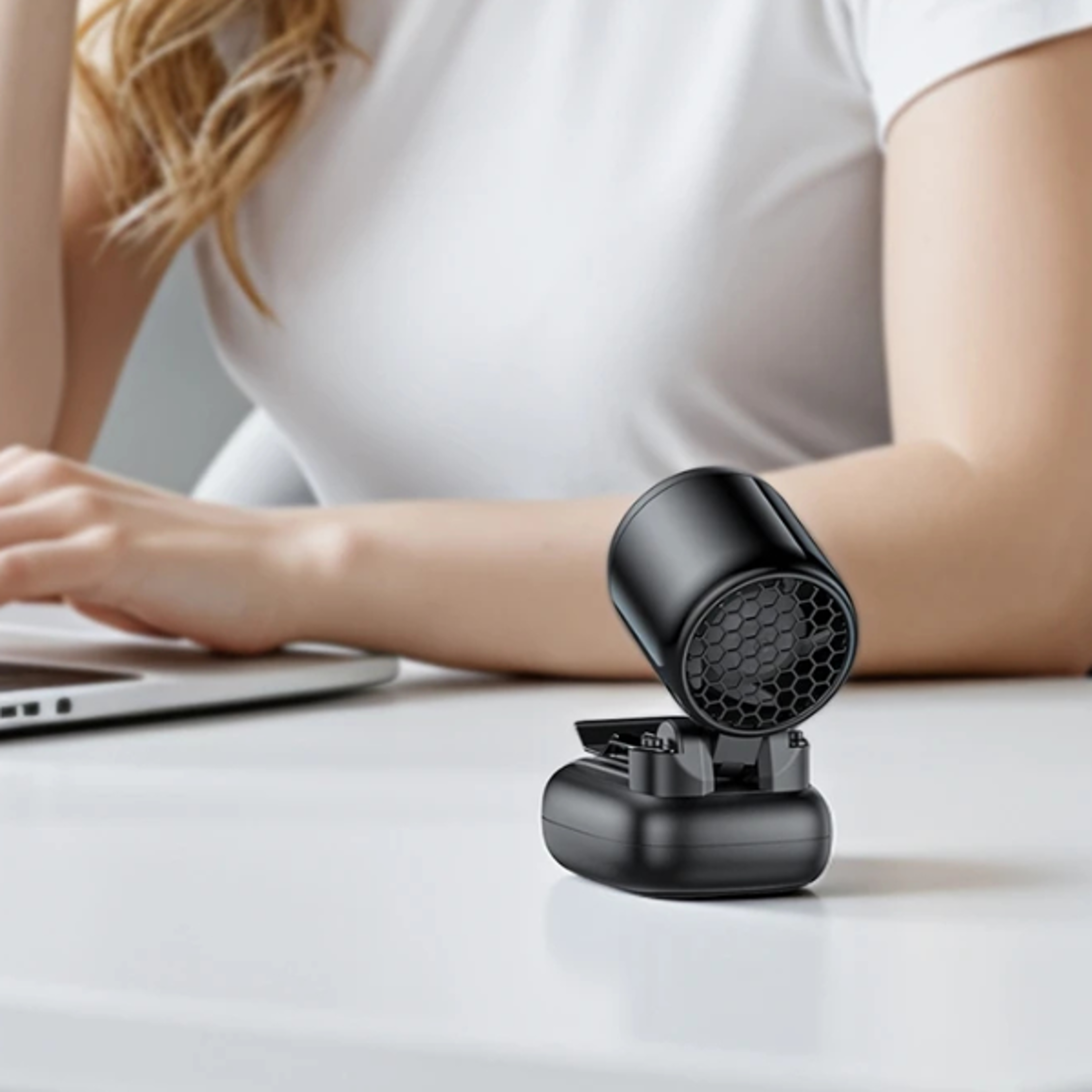 portable clip on hat fan usb rechargeable wearable cooling fan with speed airflow
