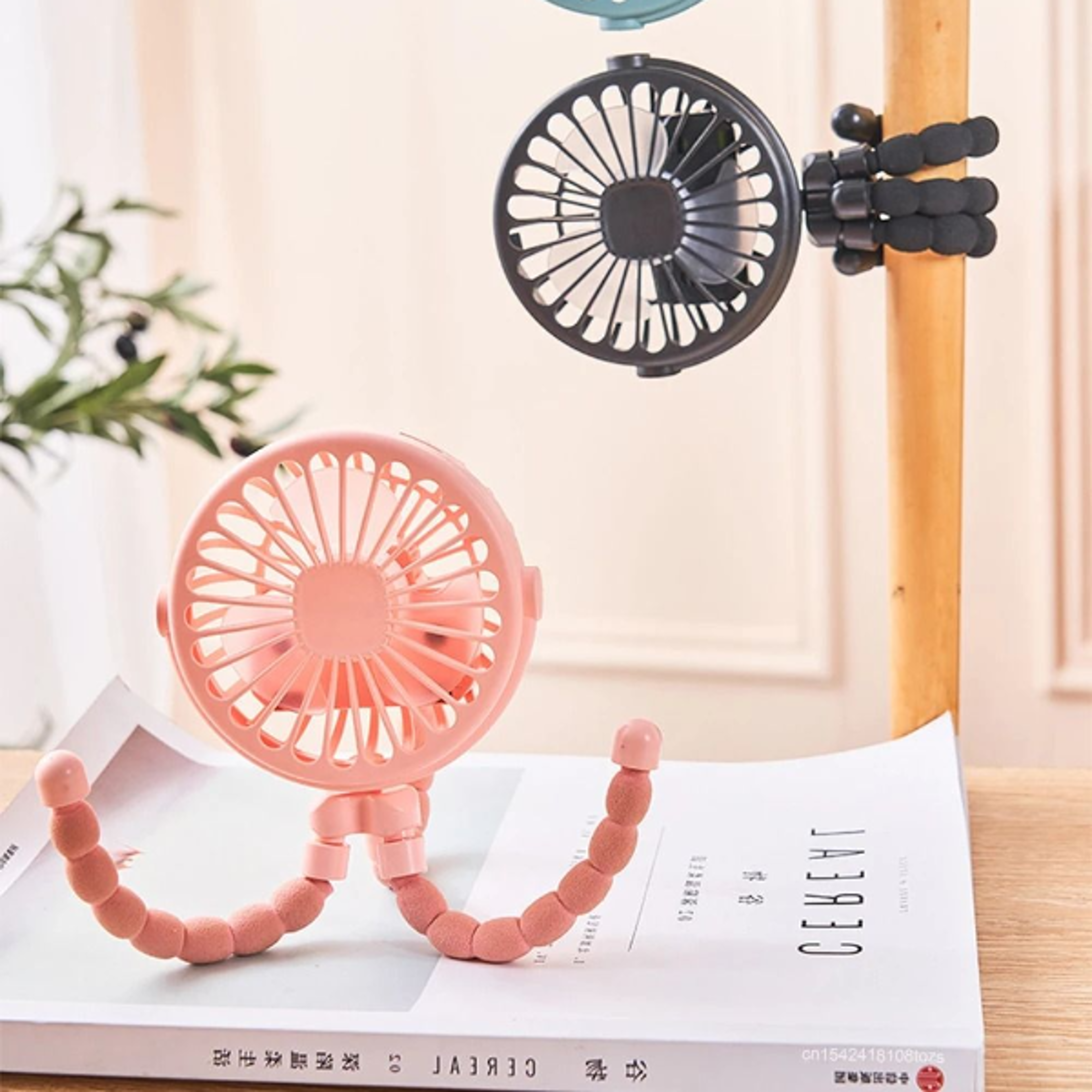 stroller fan portable clip fan with flexible tripod and usb rechargeable battery