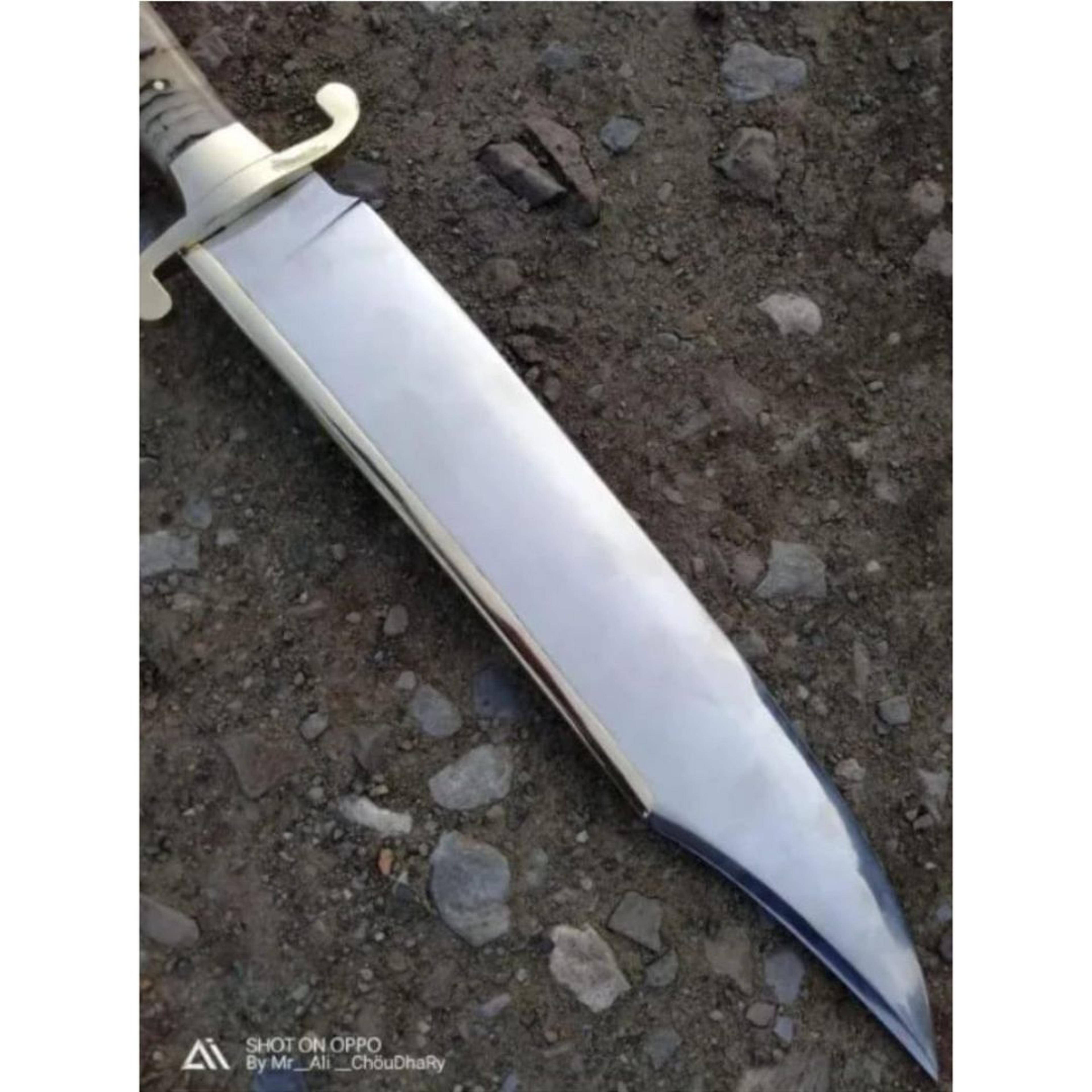 Ram Horn Handle Custom Handmade Bowie Knife Full Tang Hunting Bowie Survival Knife Gift For Him Knife Gift Special Knife (5).jpg