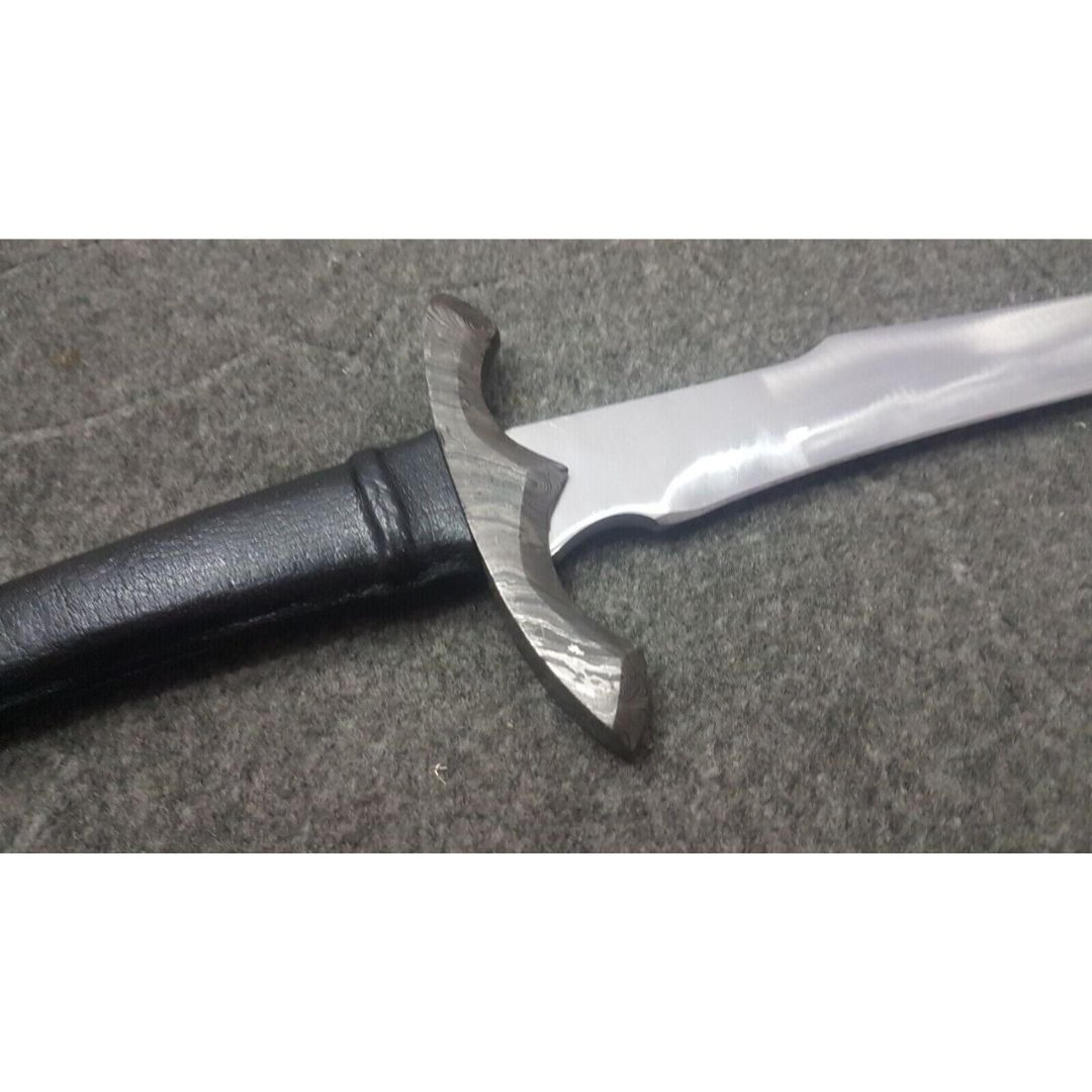 D2 Tool Steel Custom Handmade Sword Unique Larry Sword Leather Handle Viking New (4).jpg