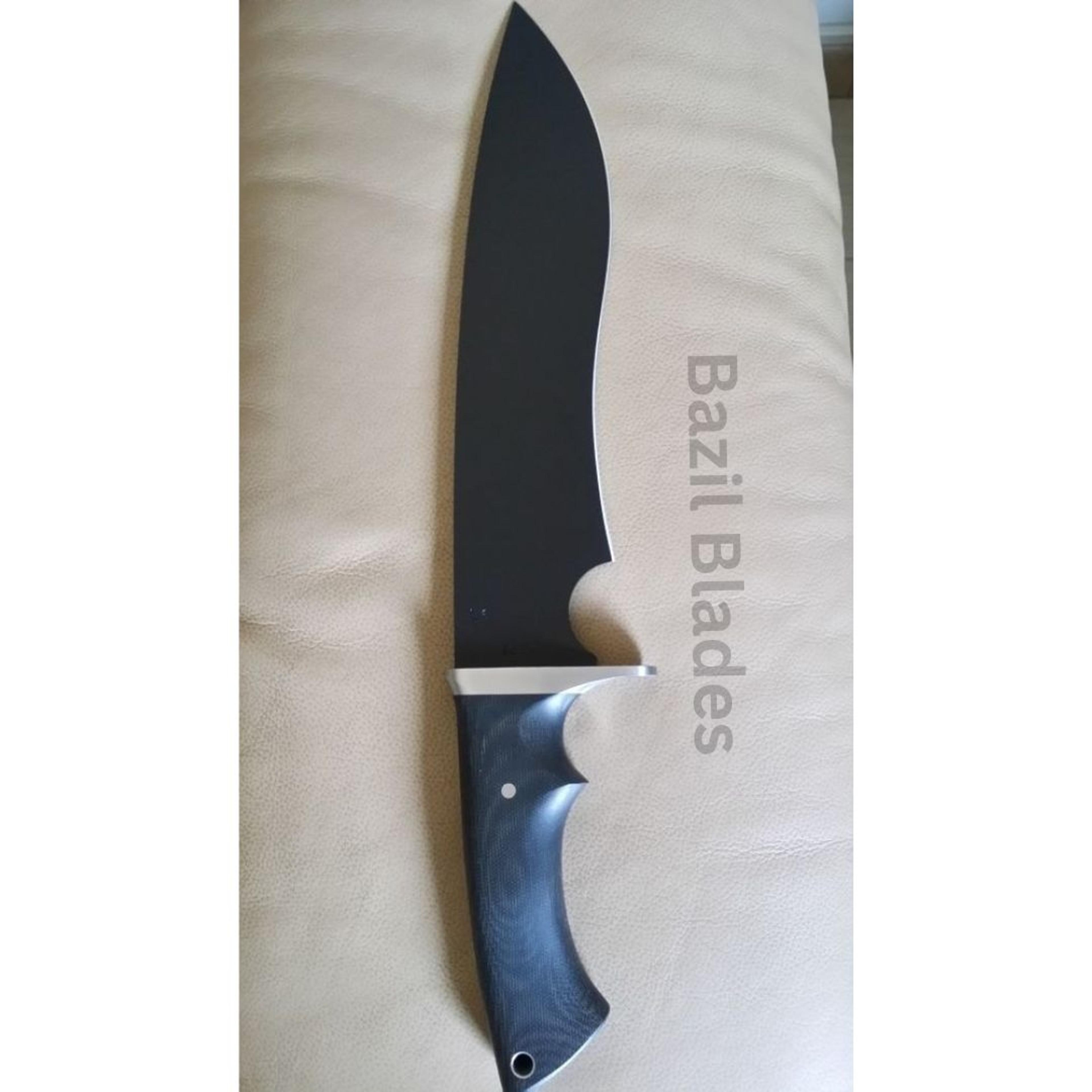 black custom knife d2 steel hunting knife survival outdoor bowie powder coated