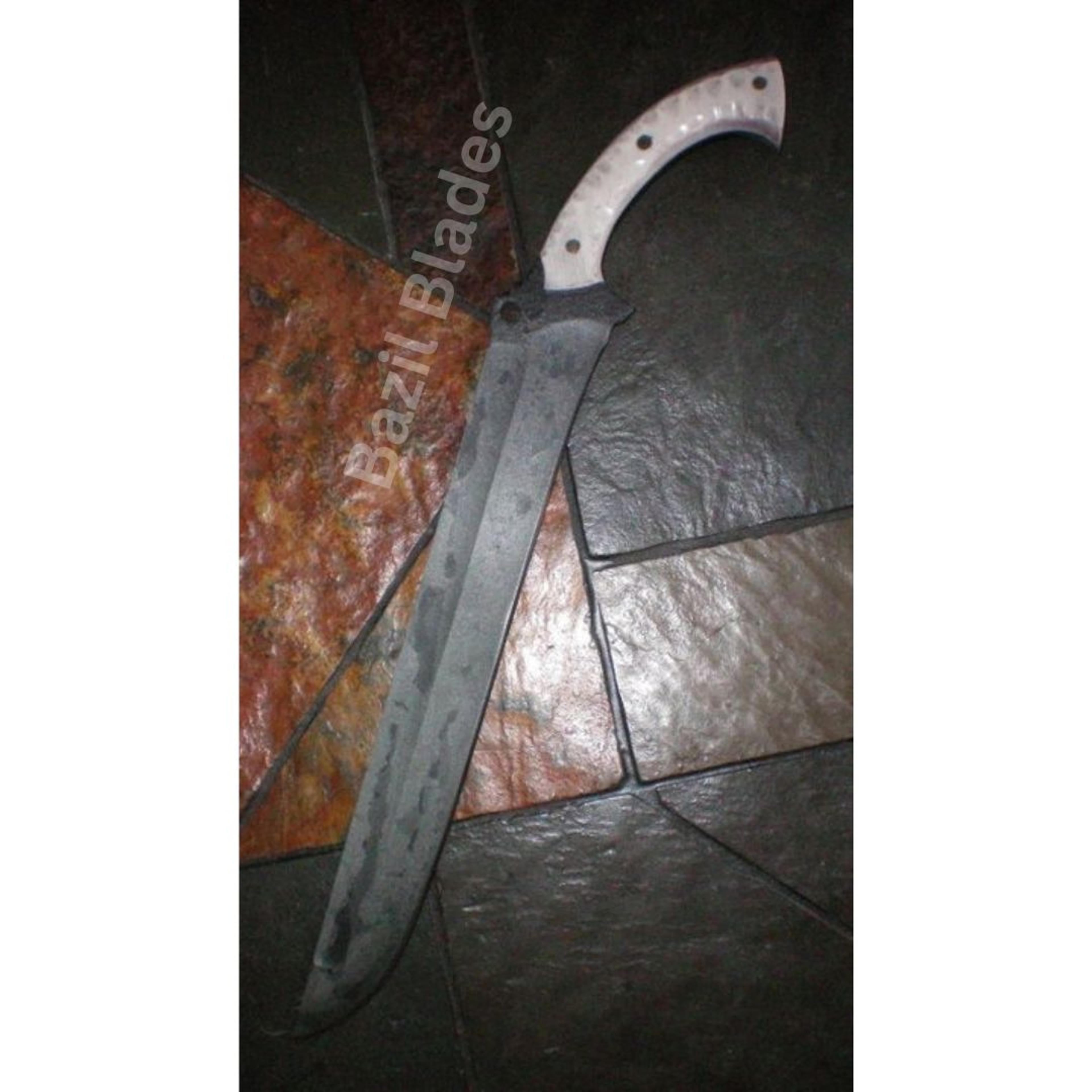 full tang custom knife carbon steel hunting bowie knife survival knife handmade