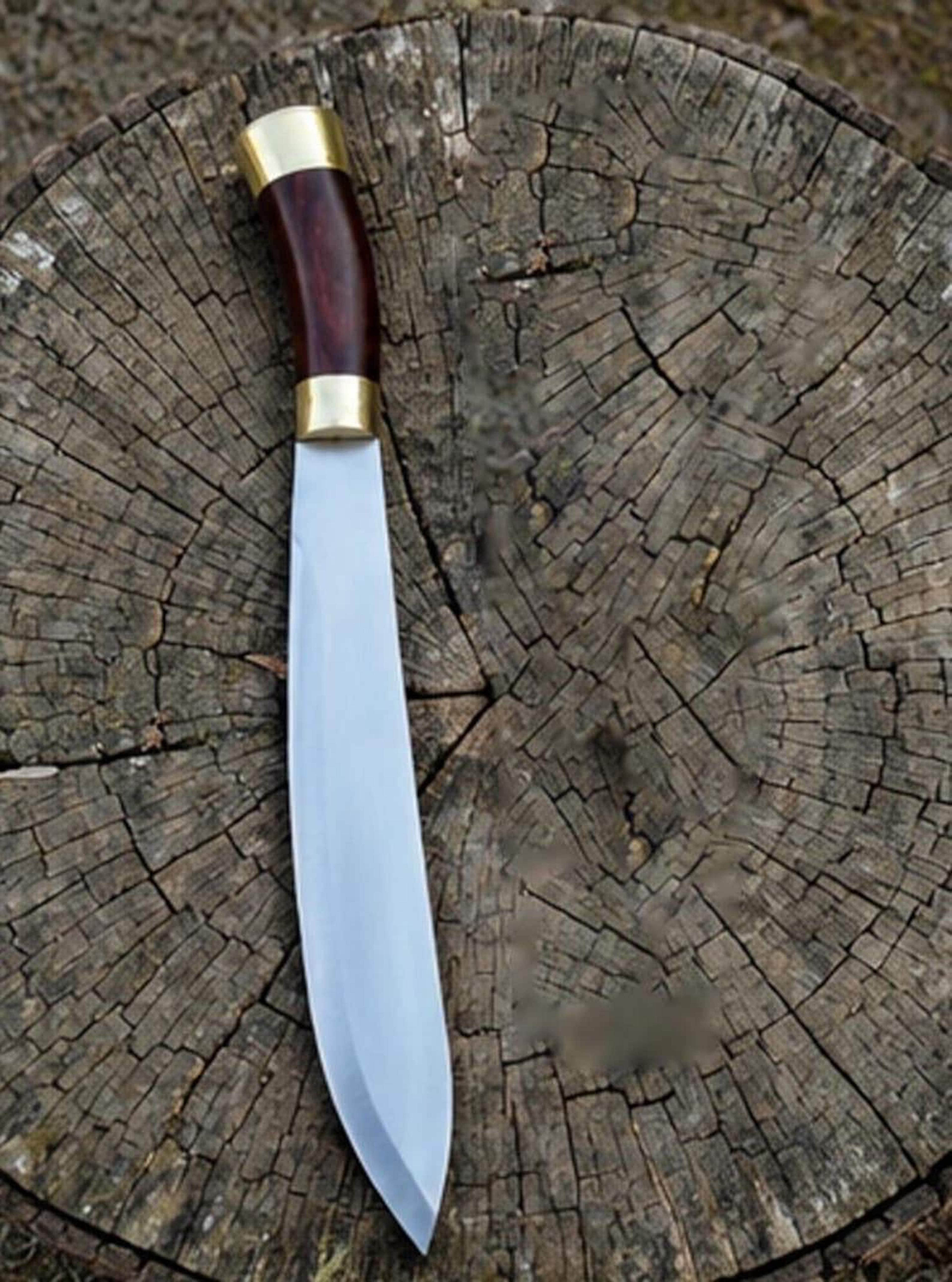 Premium Handcrafted HighCarbon Steel Machete For Bushcraft Camping And Collecting  Unique Art 4