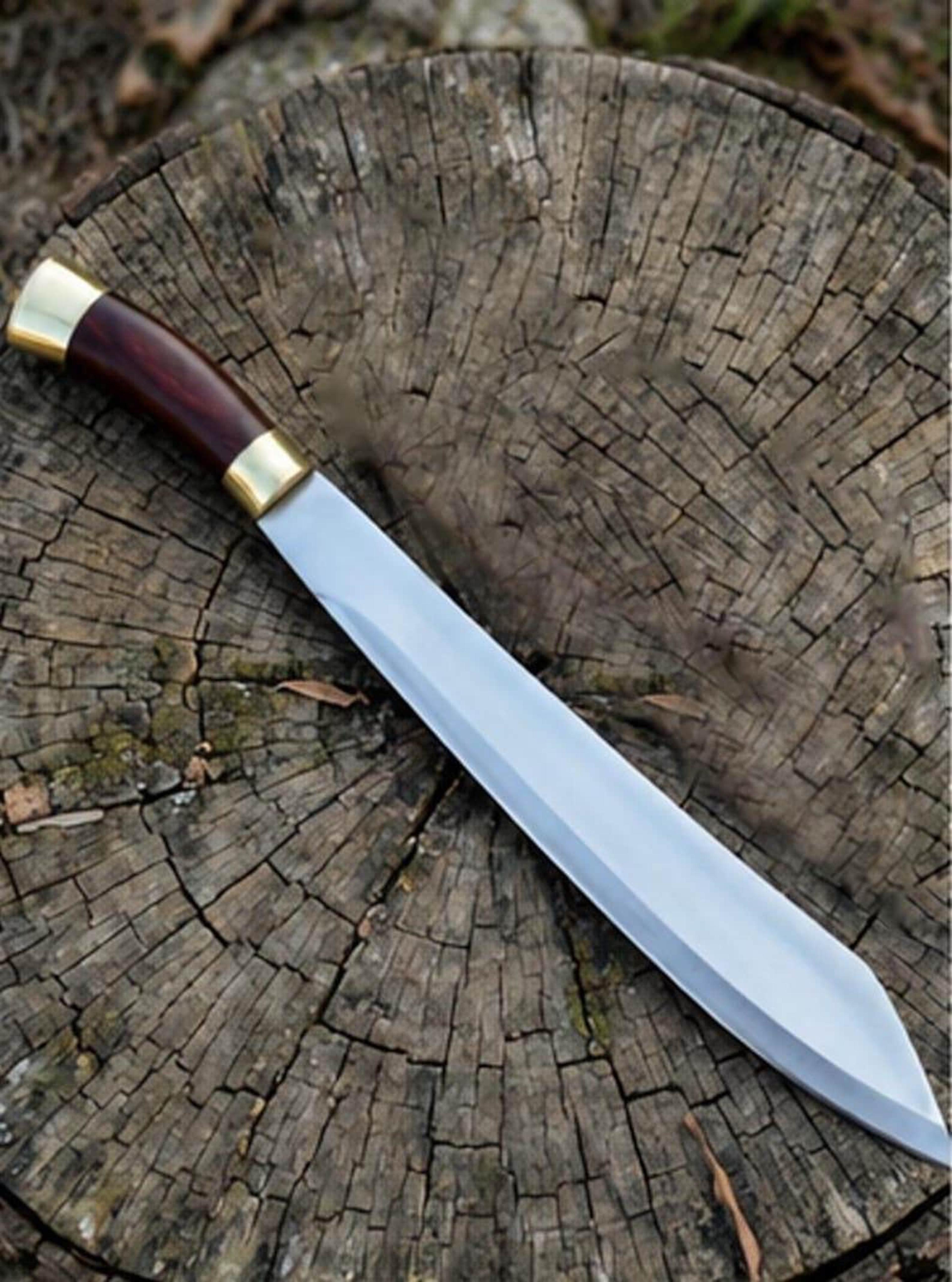 Premium Handcrafted HighCarbon Steel Machete For Bushcraft Camping And Collecting  Unique Art 7