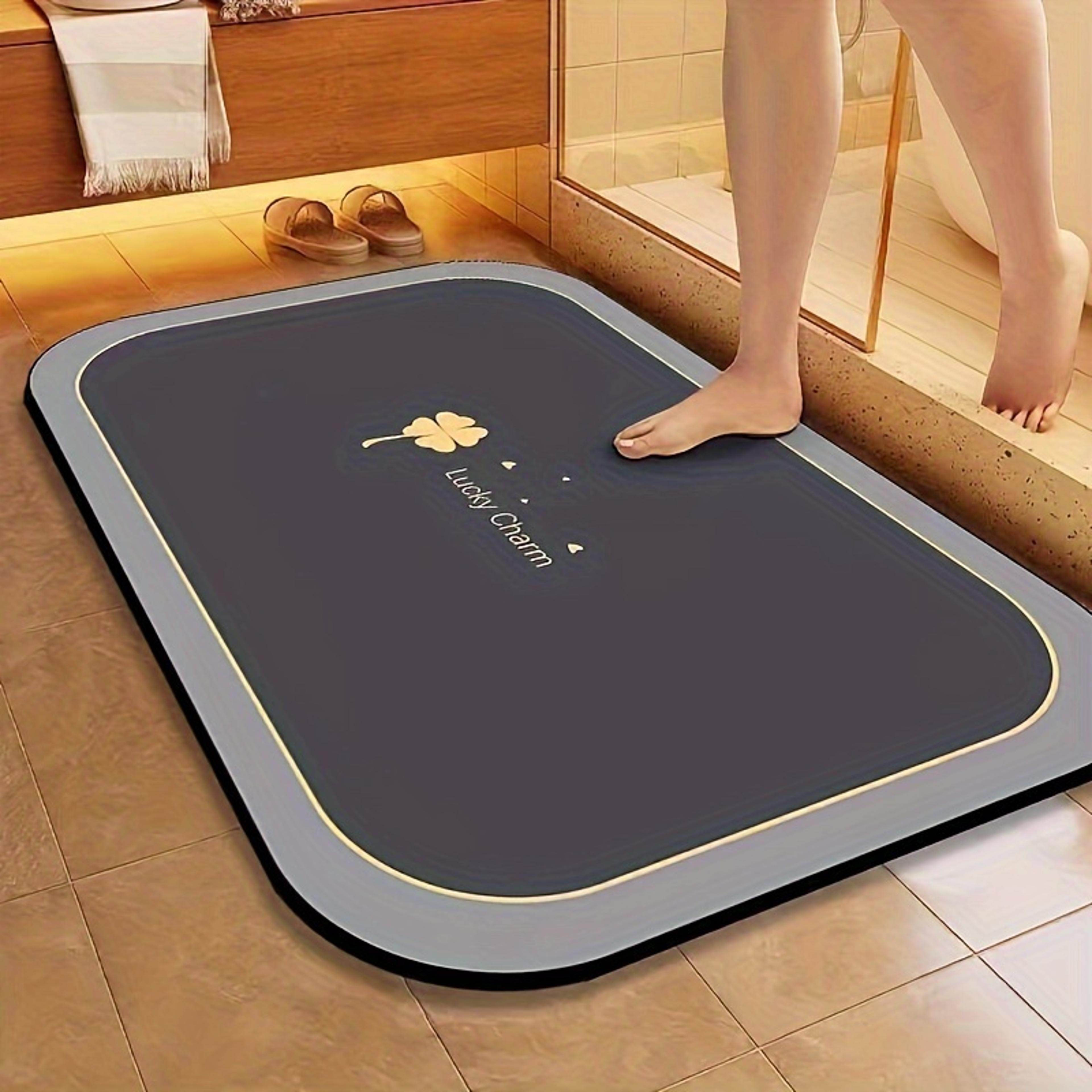 super absorbent diatomite bath mat, quick dry, non slip bathroom floor mat