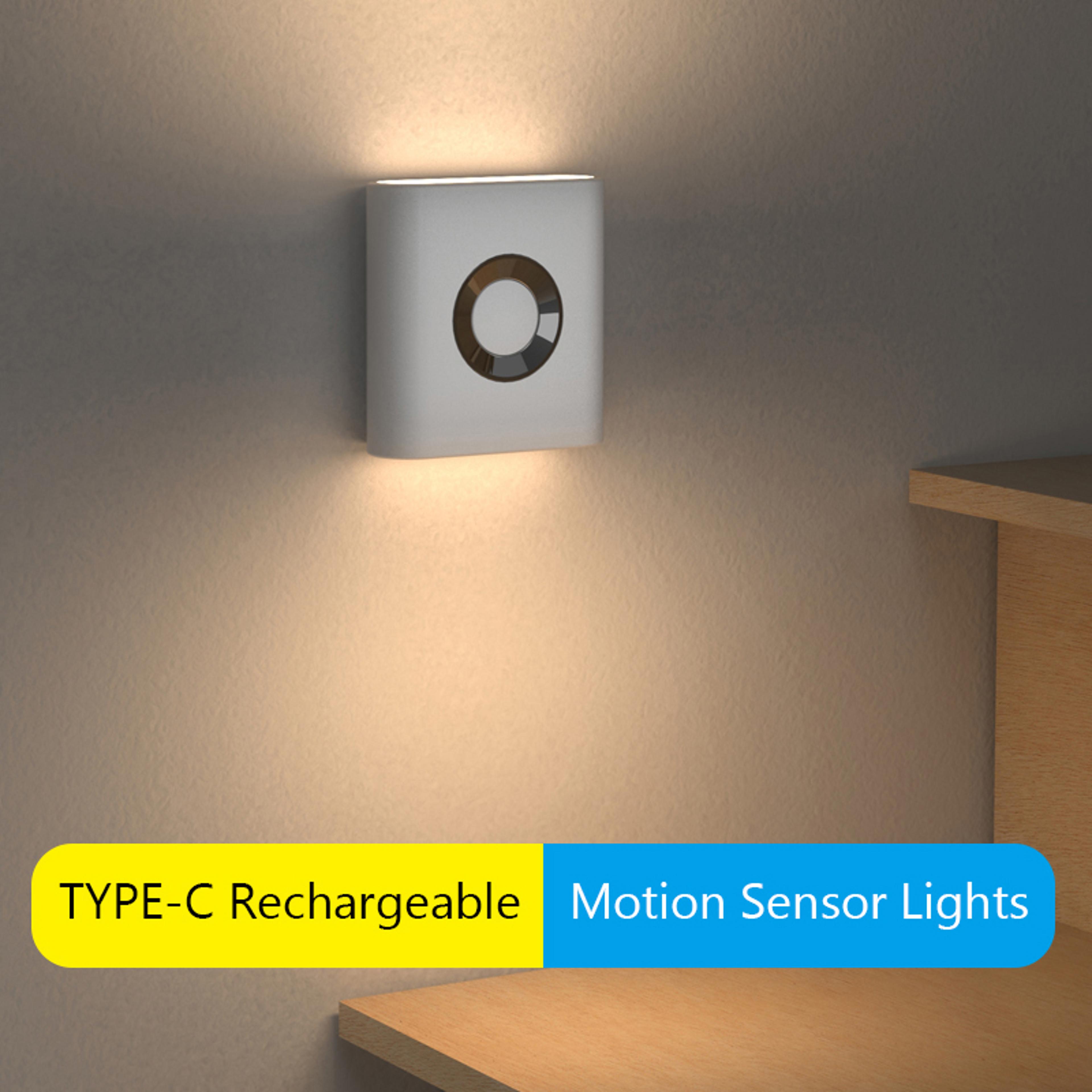 rechargeable motion sensor light, wireless led closet light, for bedroom, staircase, hallway indoor lighting