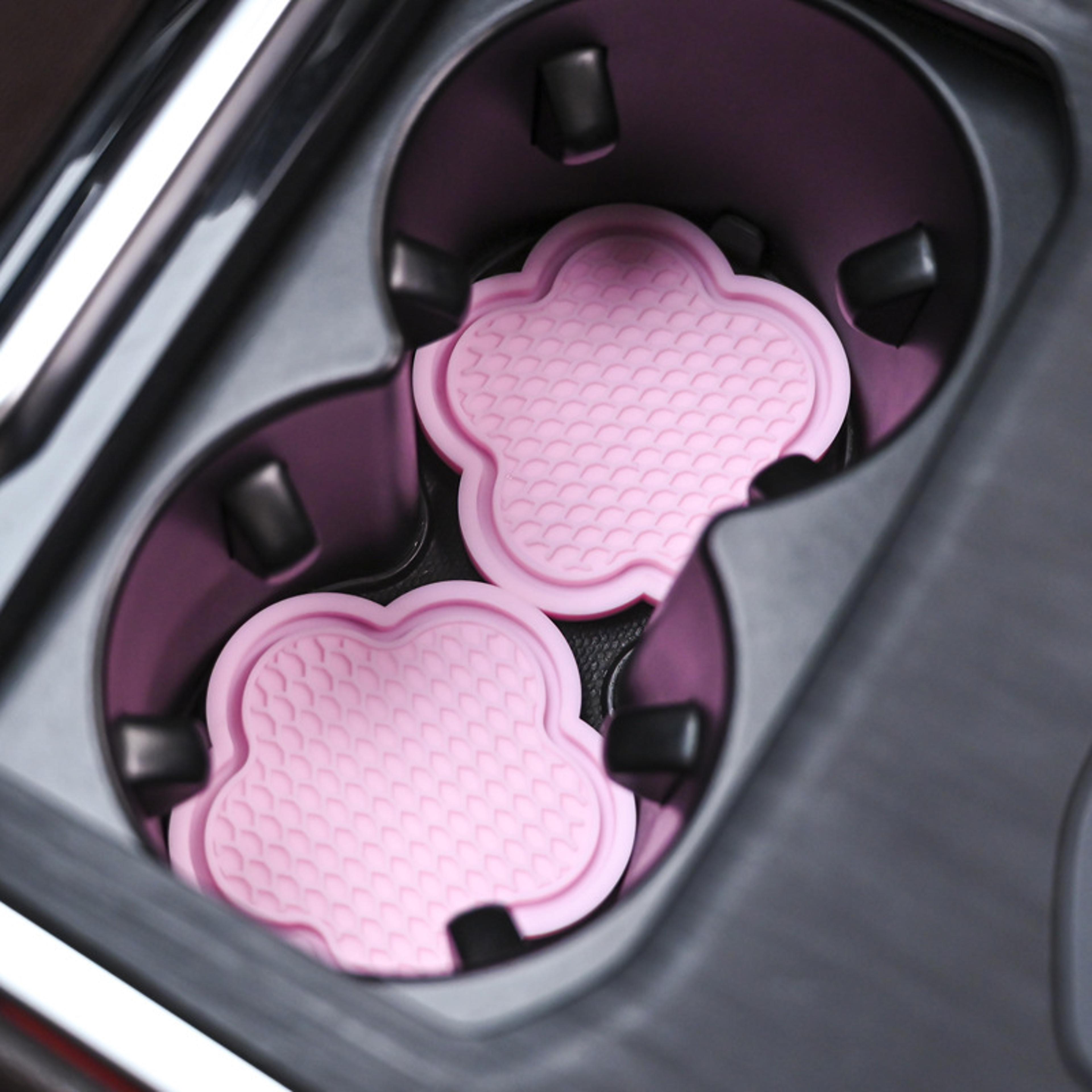 flower shaped car cup coaster, silicone waterproof non slip, sift proof spill saucer car accessories