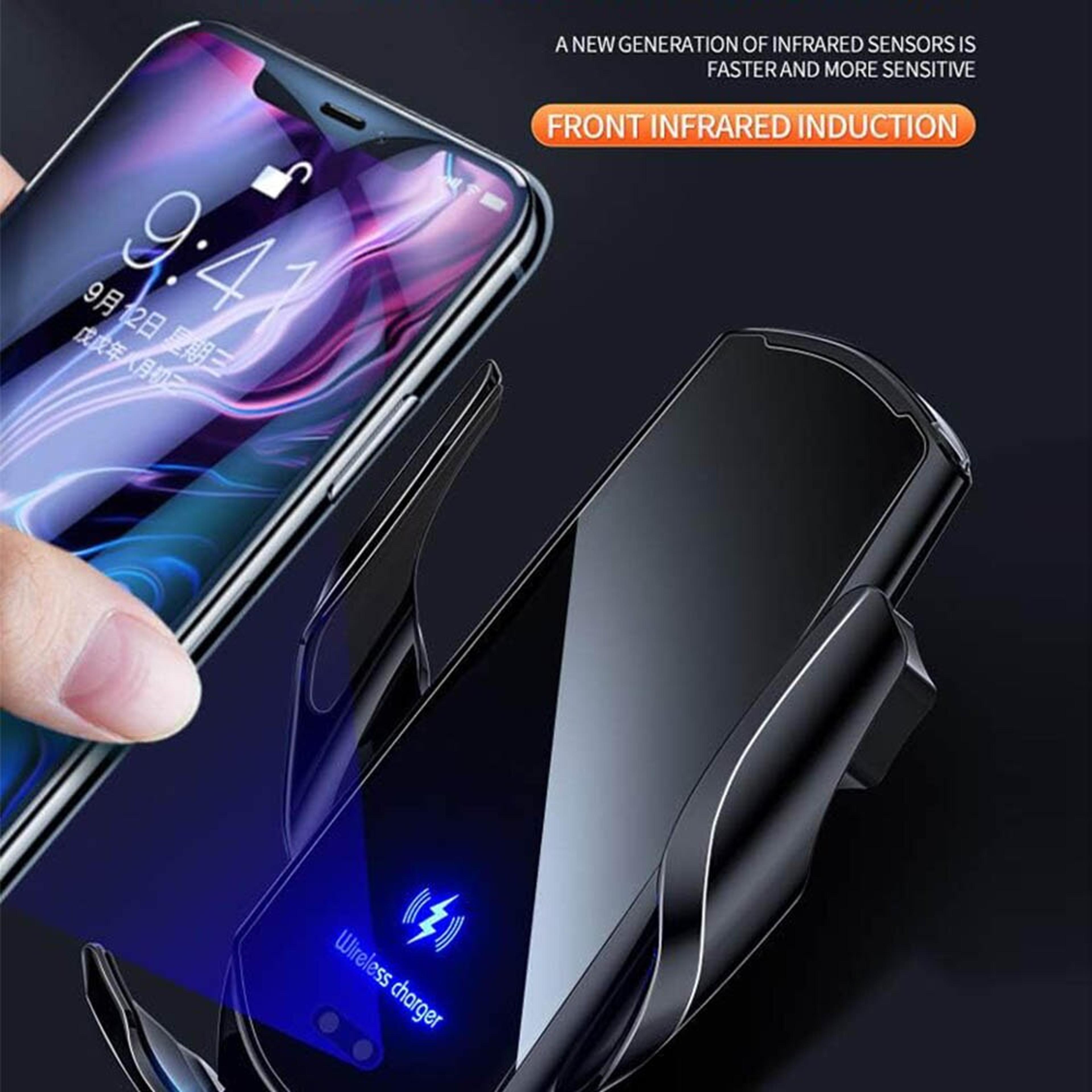 Wireless Car Charger Auto Clamping Phone Mount For IPhone And Qi Enabled Android 4