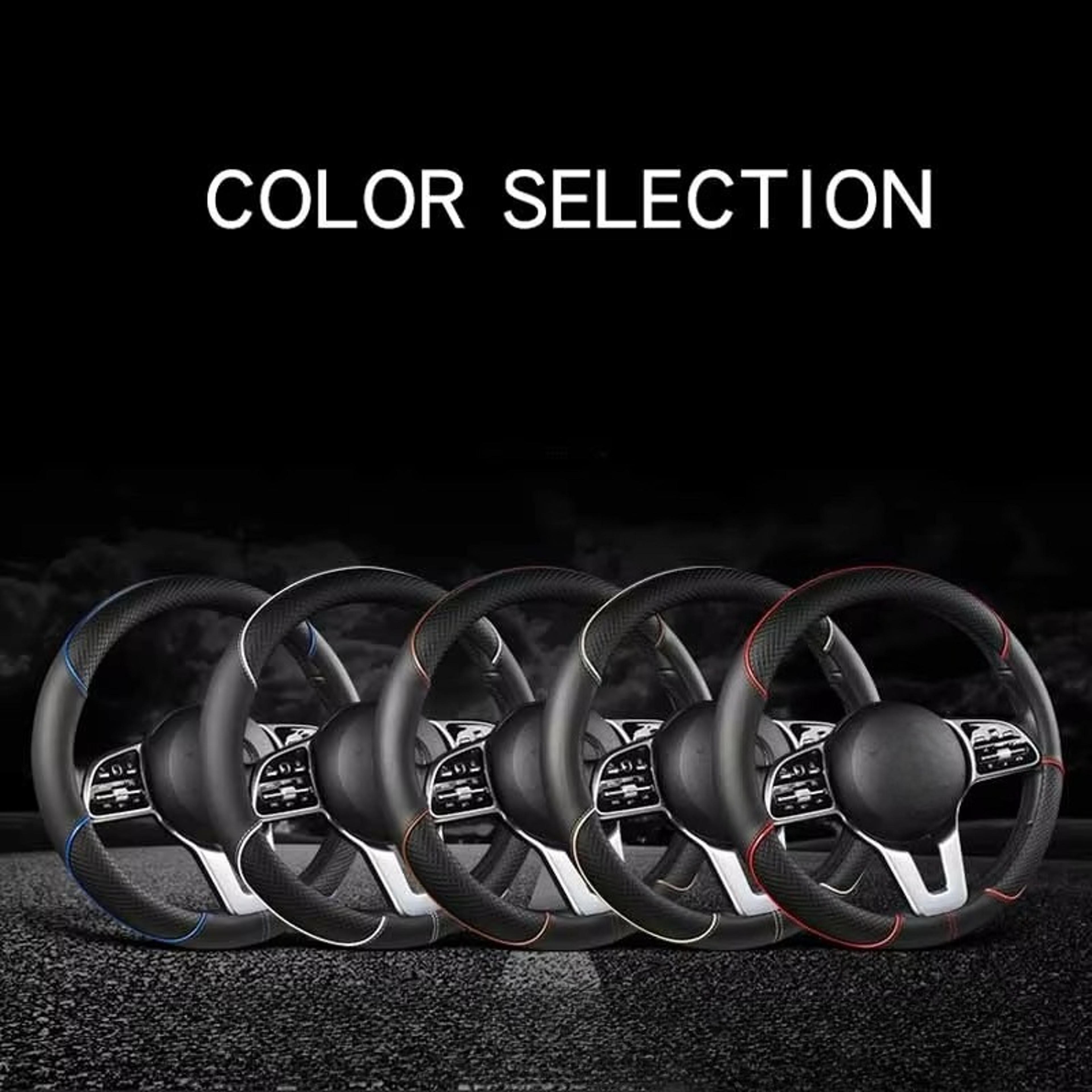 Leather Steering Wheel Cover Universal Diamond Grip Anti Slip Car Wheel Protector 4