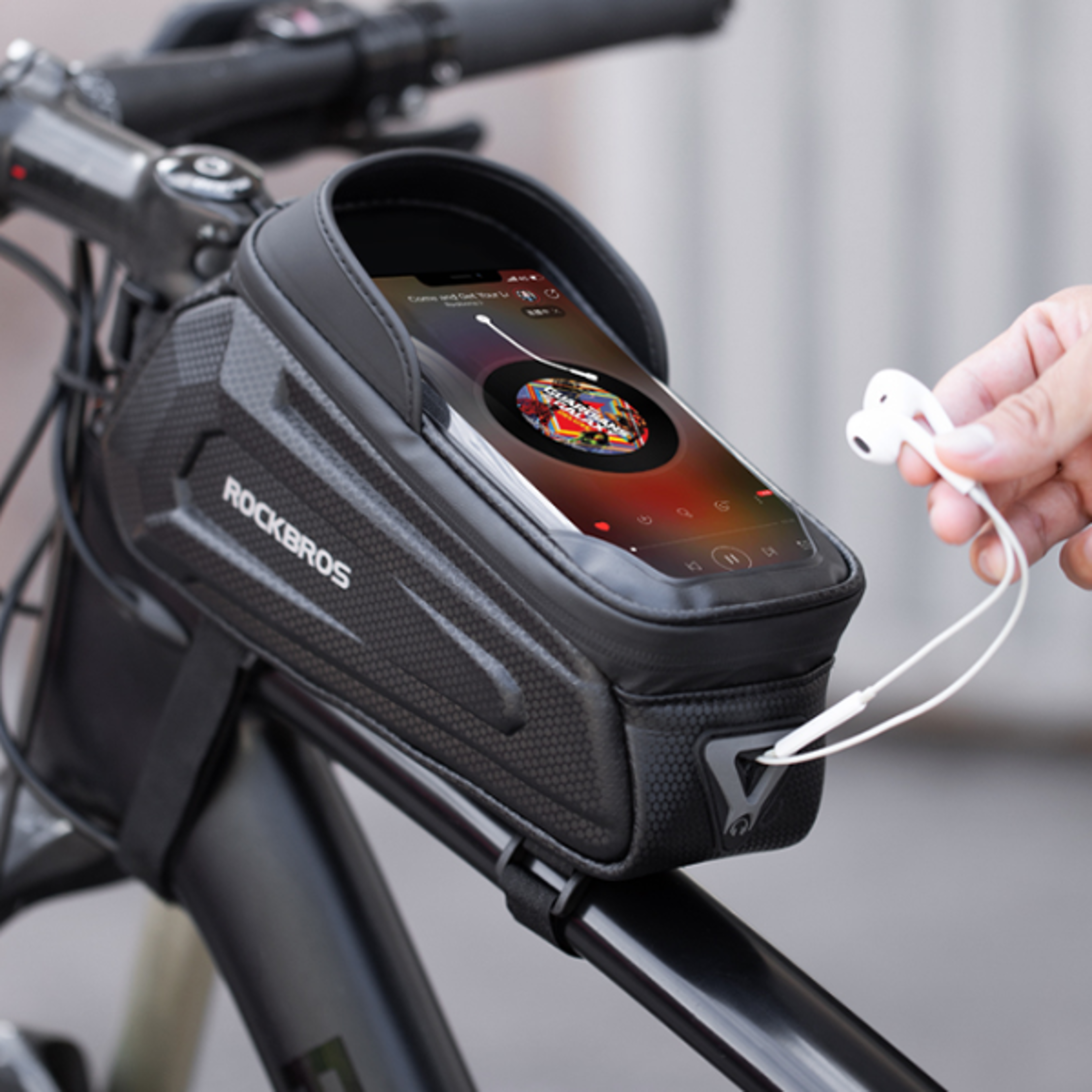 waterproof bike frame bag with touch screen phone holder cycling top tube storage for mtb and road bikes