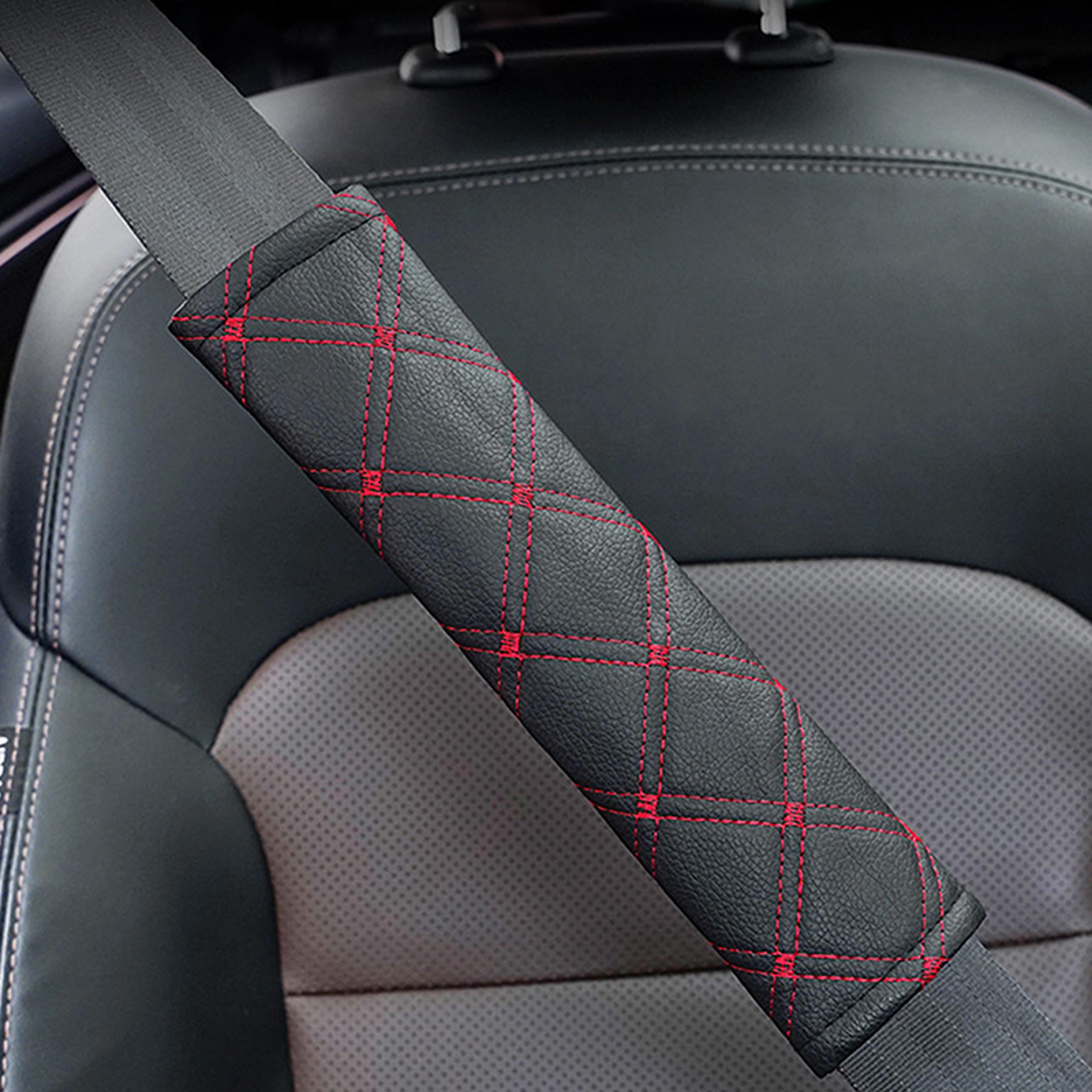 Leather Car Seat Belt Cover Soft Shoulder Pad Breathable Seat Belt Cushion For Comfort 3