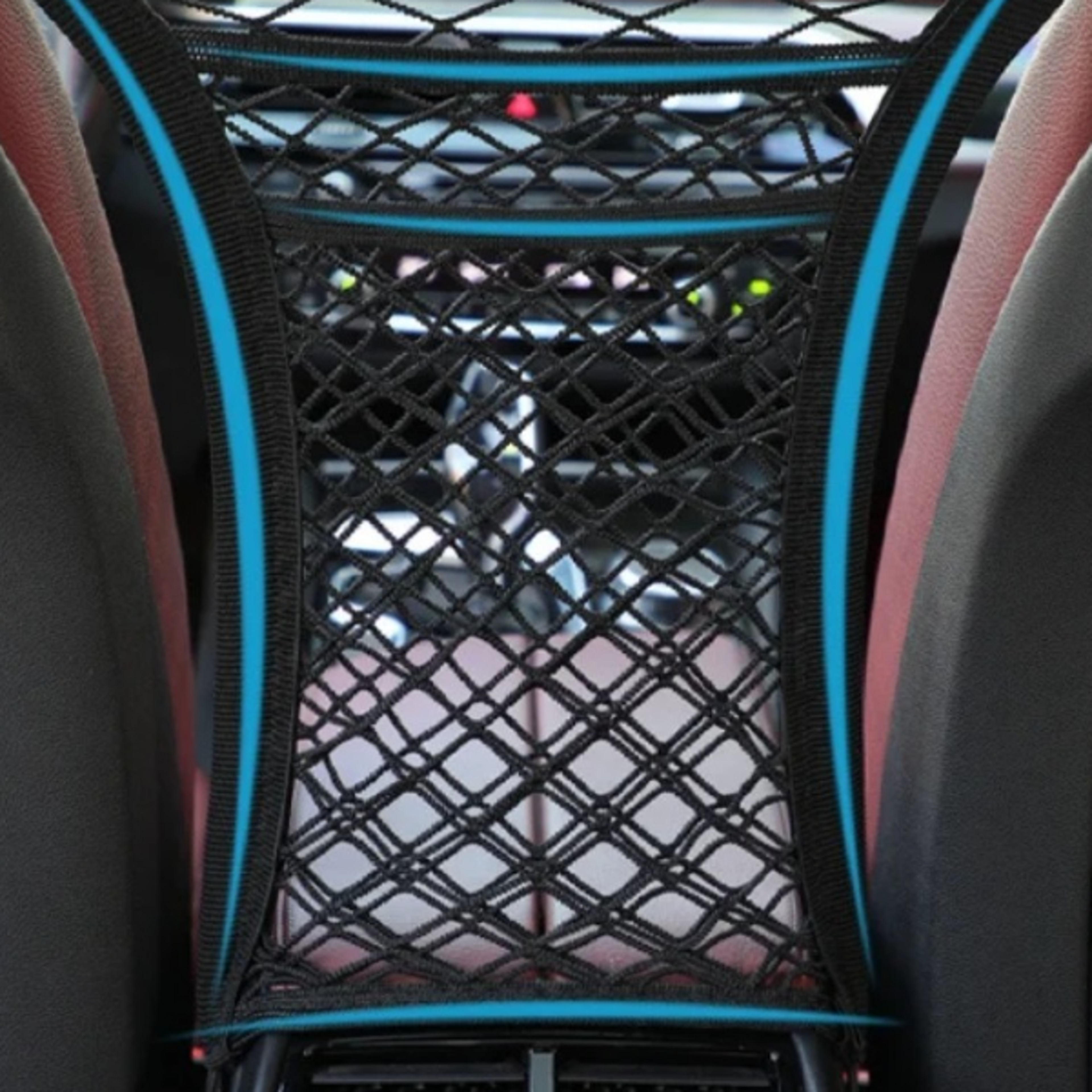 car storage net between seats mesh organizer and pet barrier for cars suvs and trucks