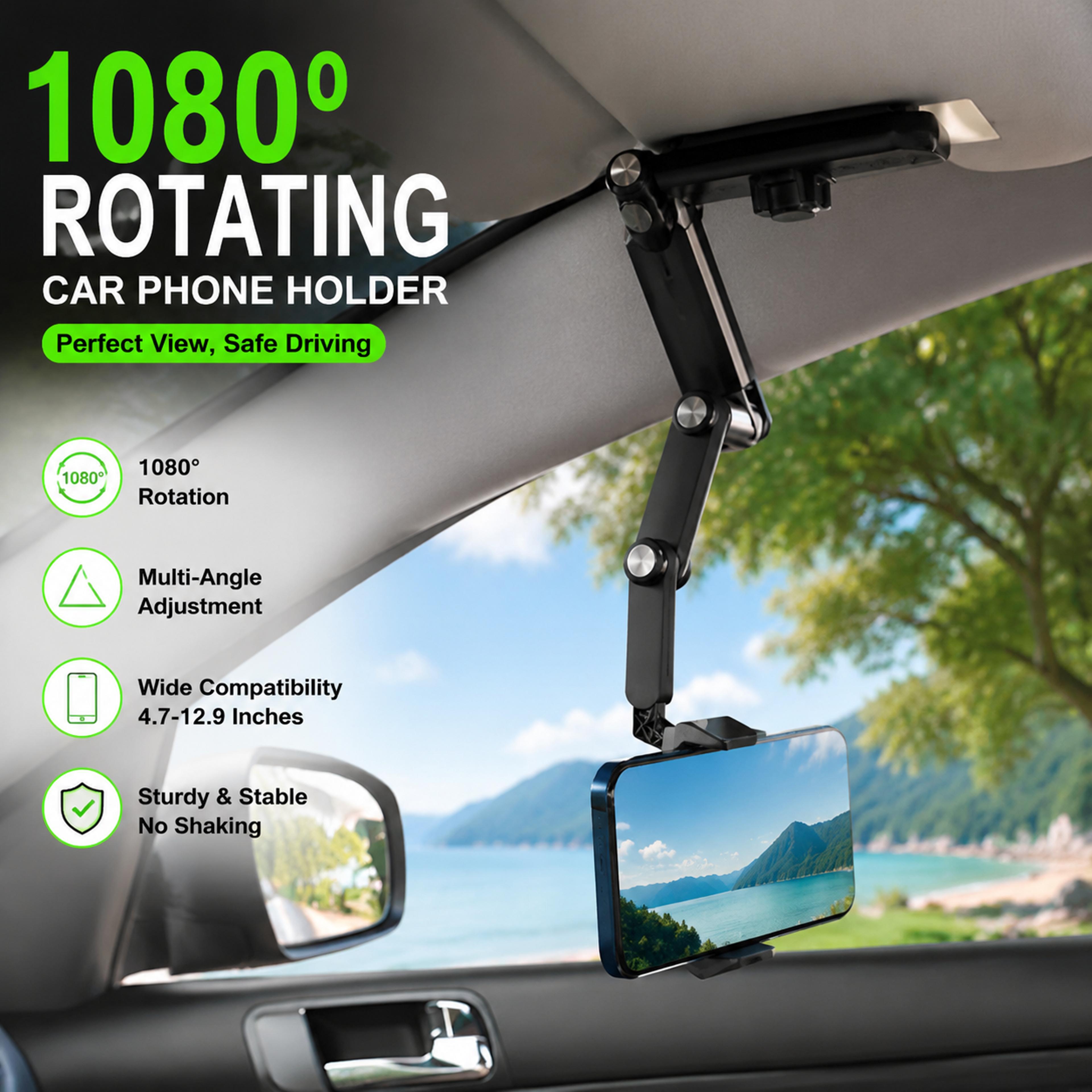 Rotating Car Phone Holder Sun Visor Phone Mount For GPS Navigation 1