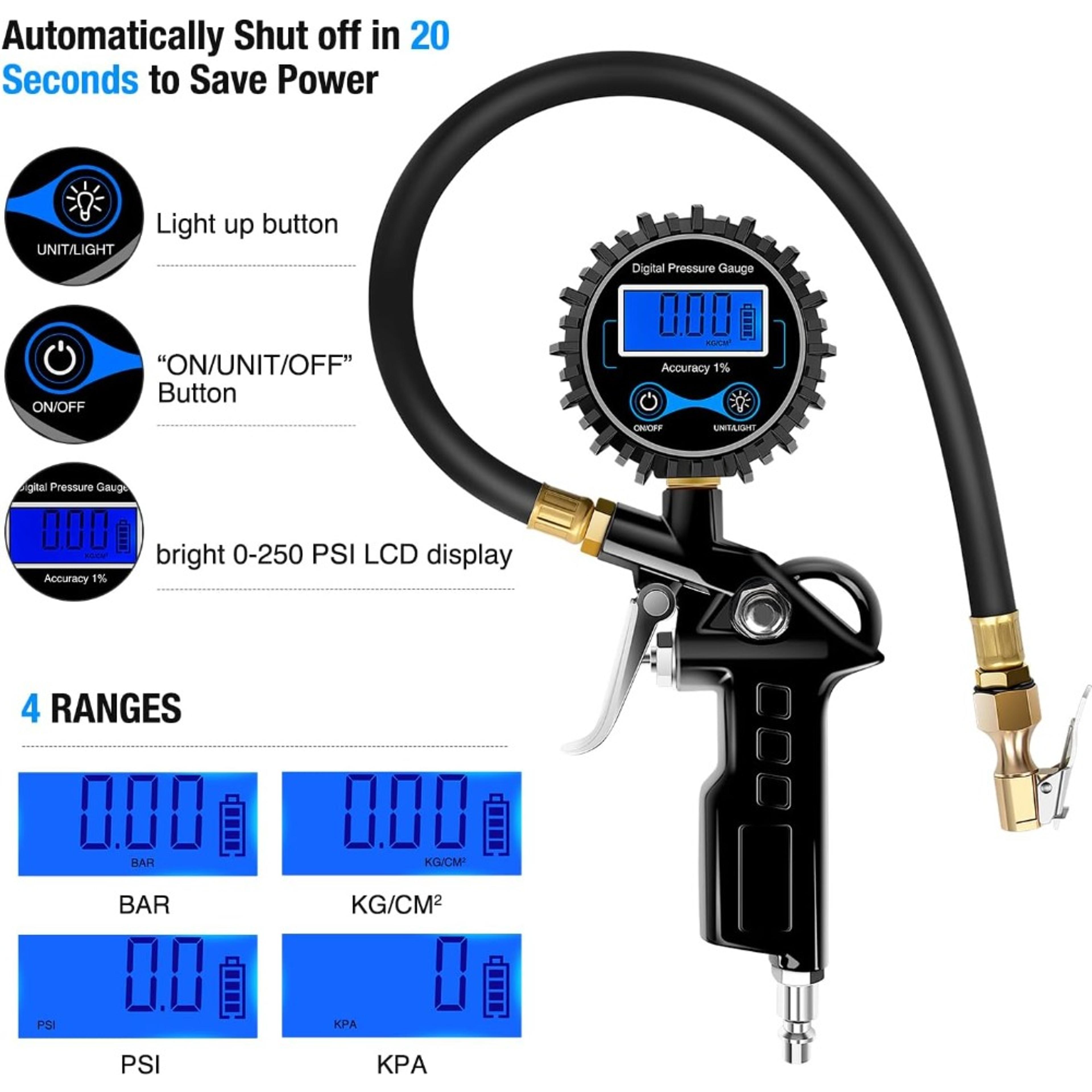 Nilight Digital Tire Inflator With Tire Pressure Gauge For Fast  Accurate Tire Inflation 5