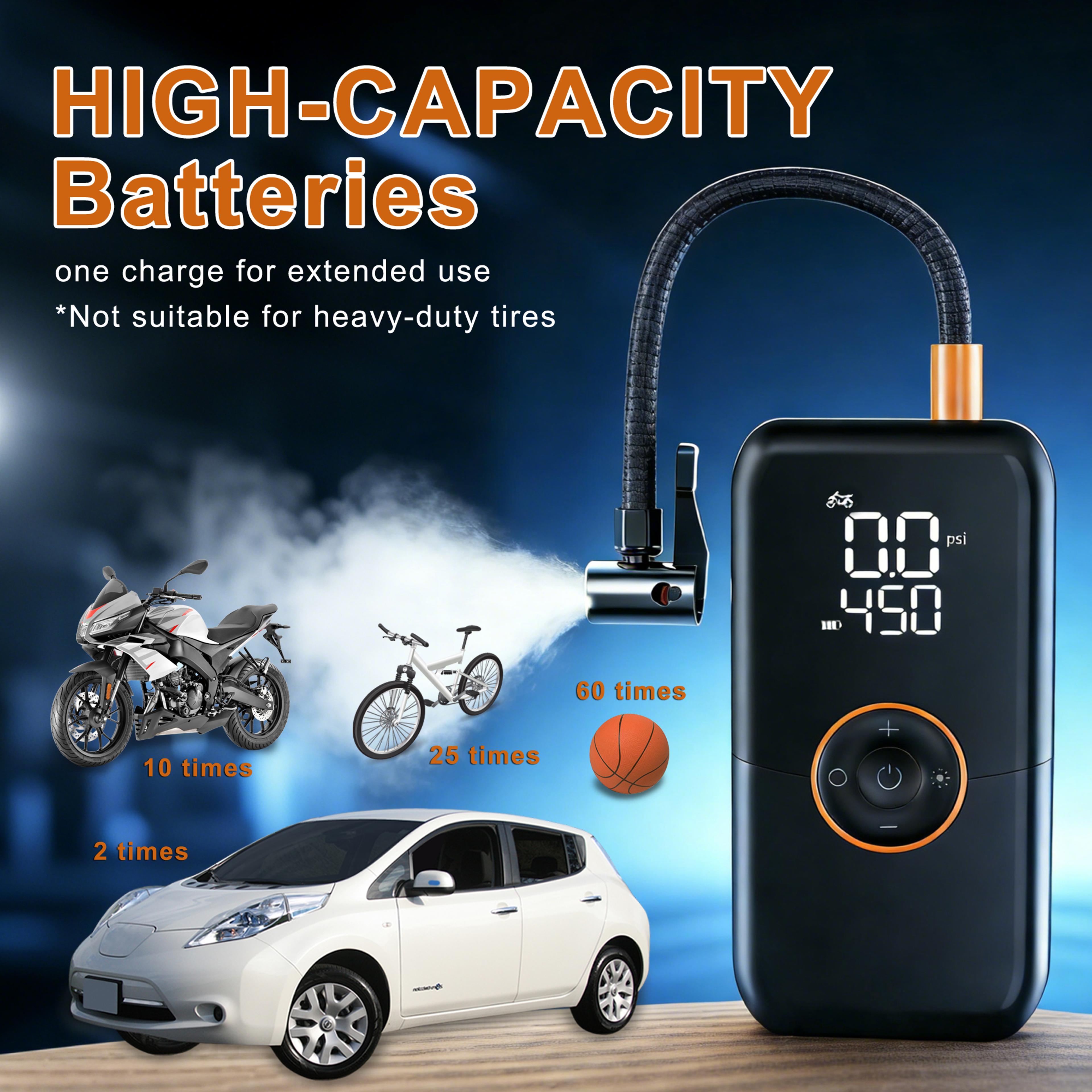 Portable Tire Inflator Air Compressor PSI Cordless Air Pump For Car Bike 3