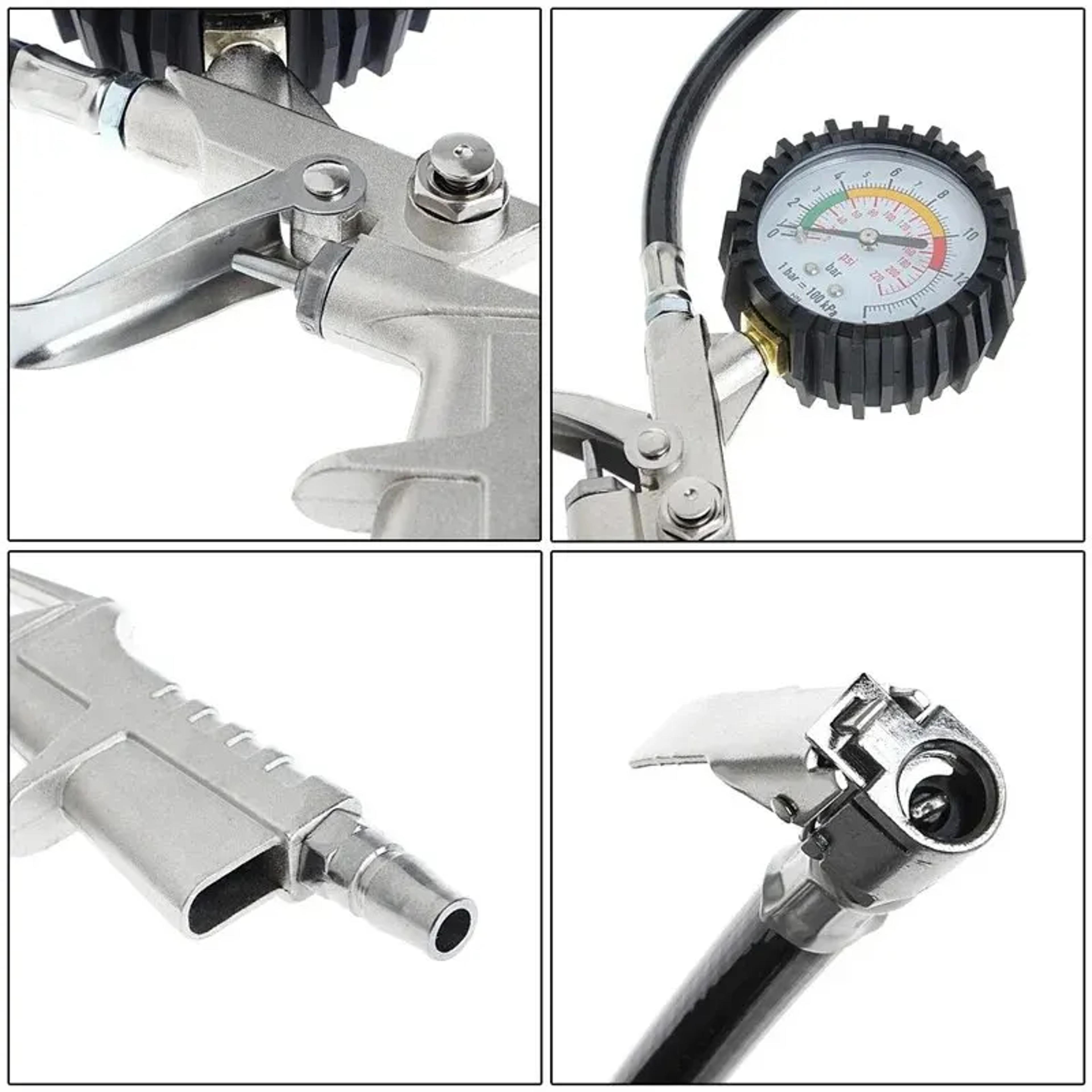 Tire Pressure Gauge Kit For Car Motorcycle Air Inflator Pump 4