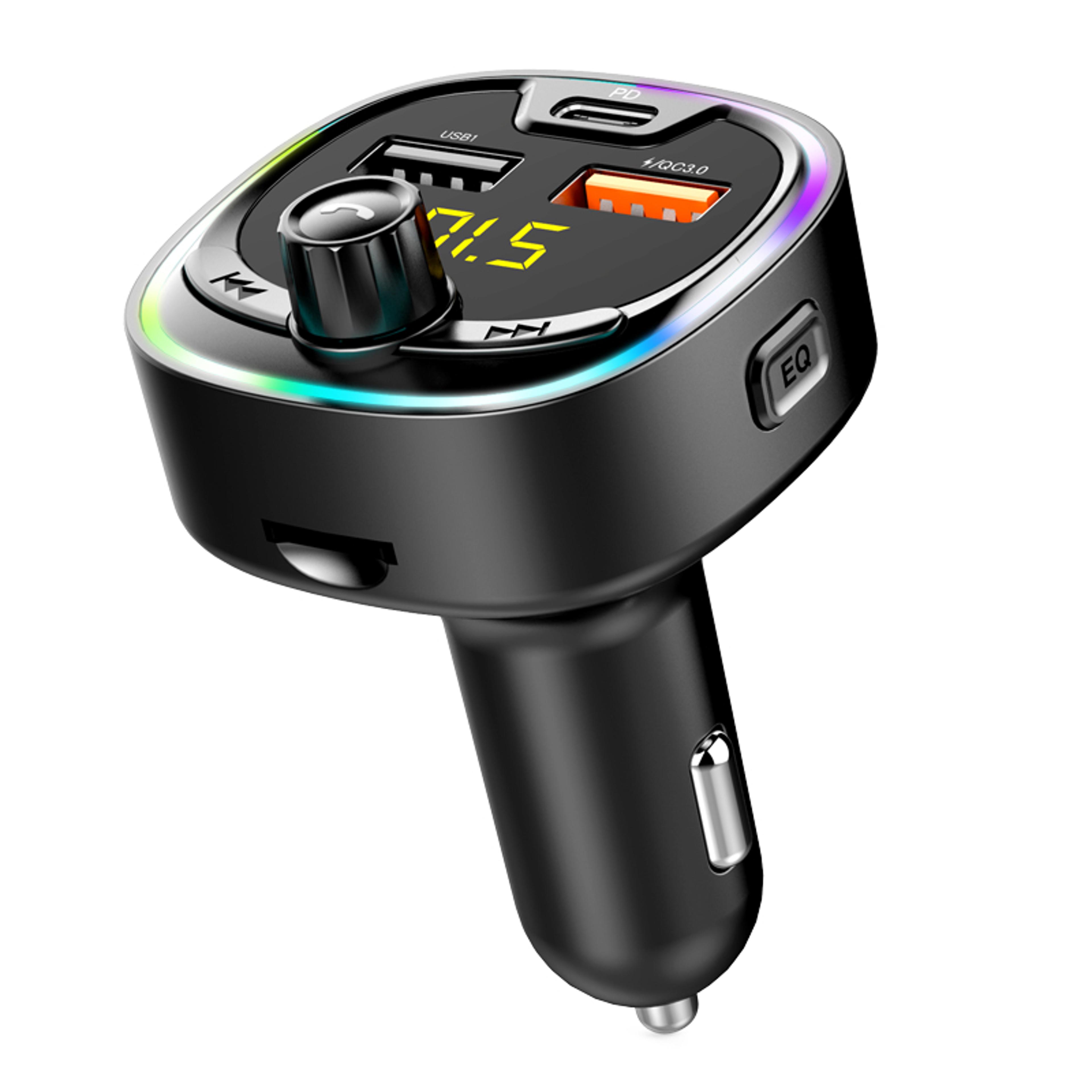 Wireless Car FM Transmitter With USB C Fast Charger And Hands Free Calling 4