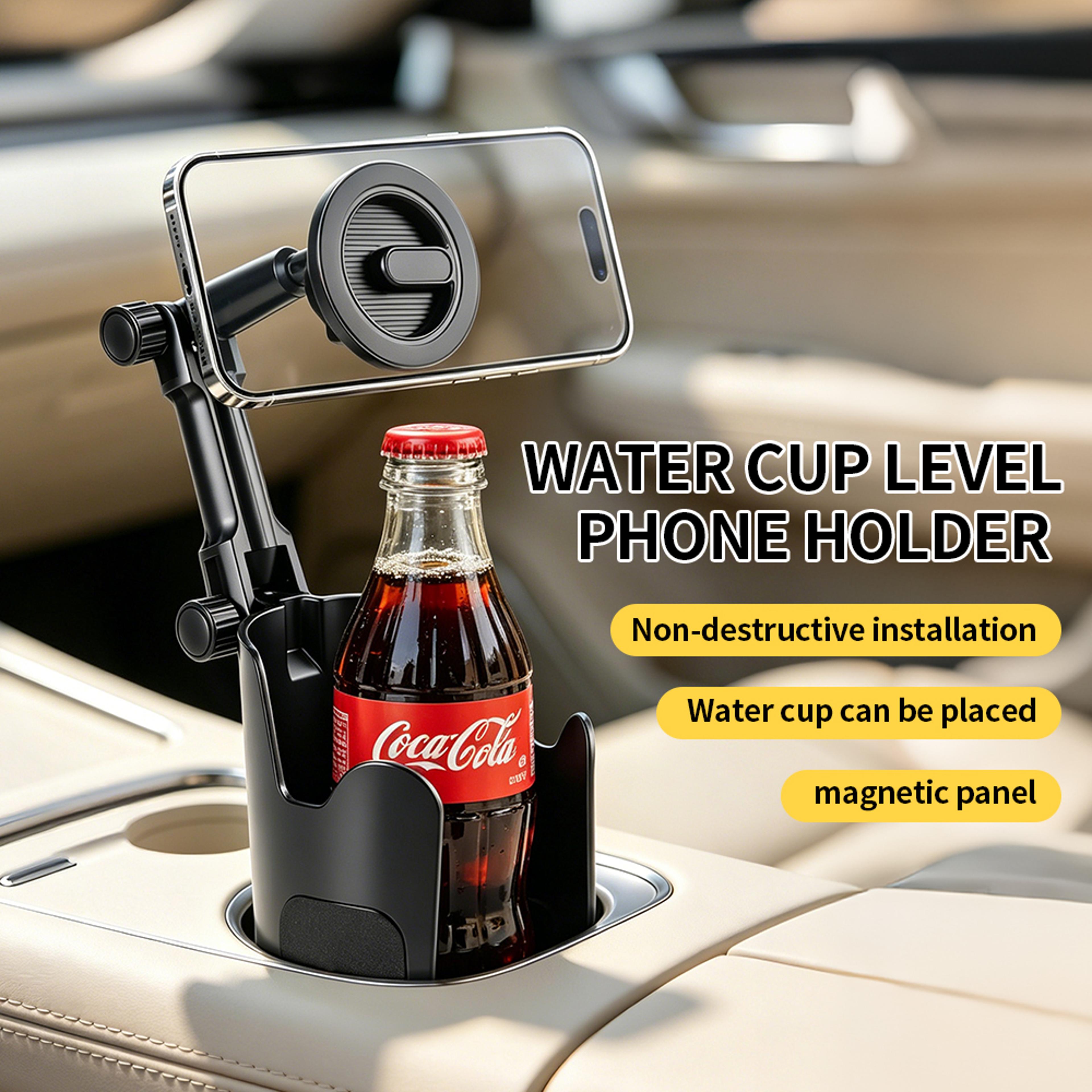 Car Phone Mount With Magnetic Cup Holder Base And Adjustable Magnetic Phone Holder 2