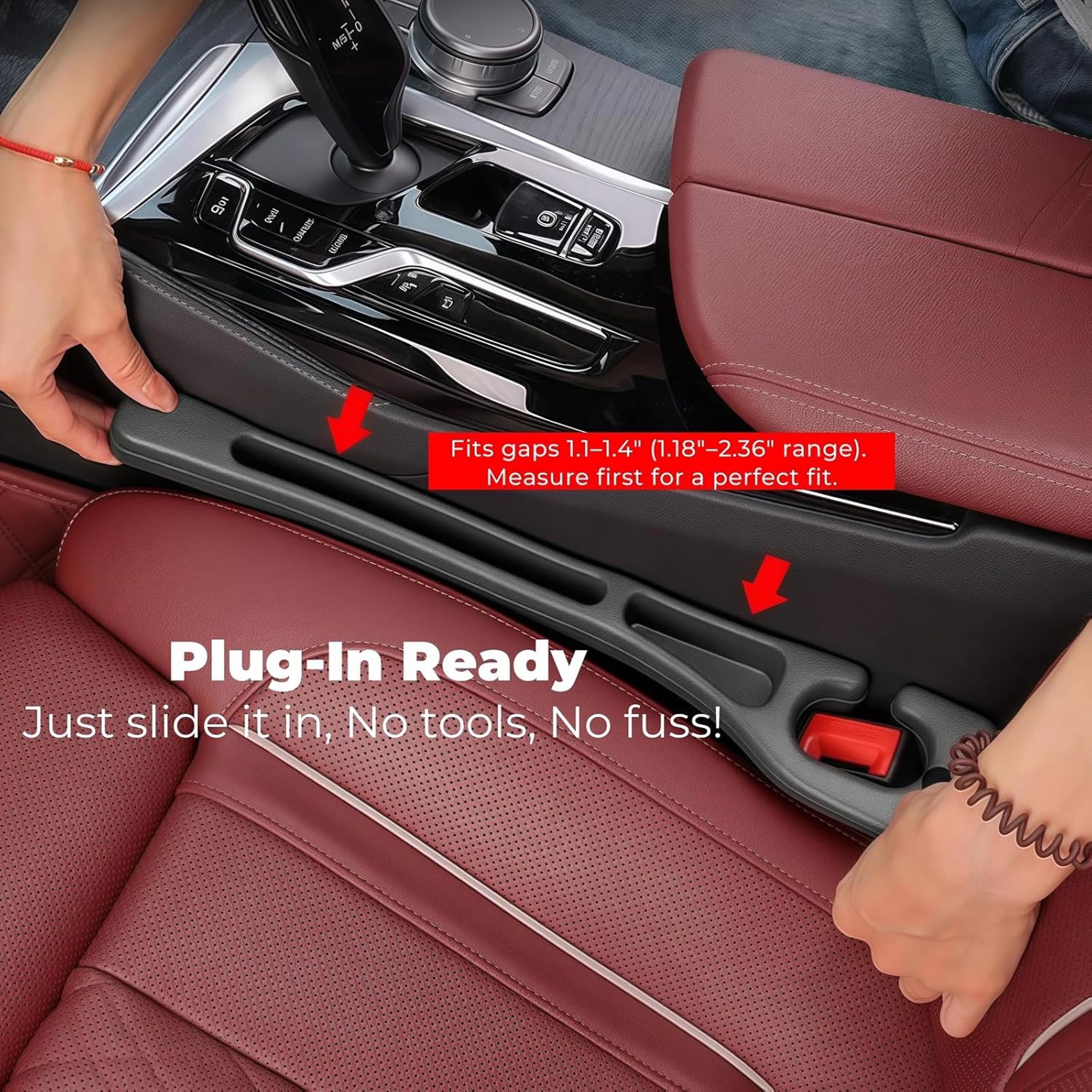 Car Seat Gap Filler With Dual Storage Slots No Drop Seat Gap Organizer For Phones Keys  Coins 2