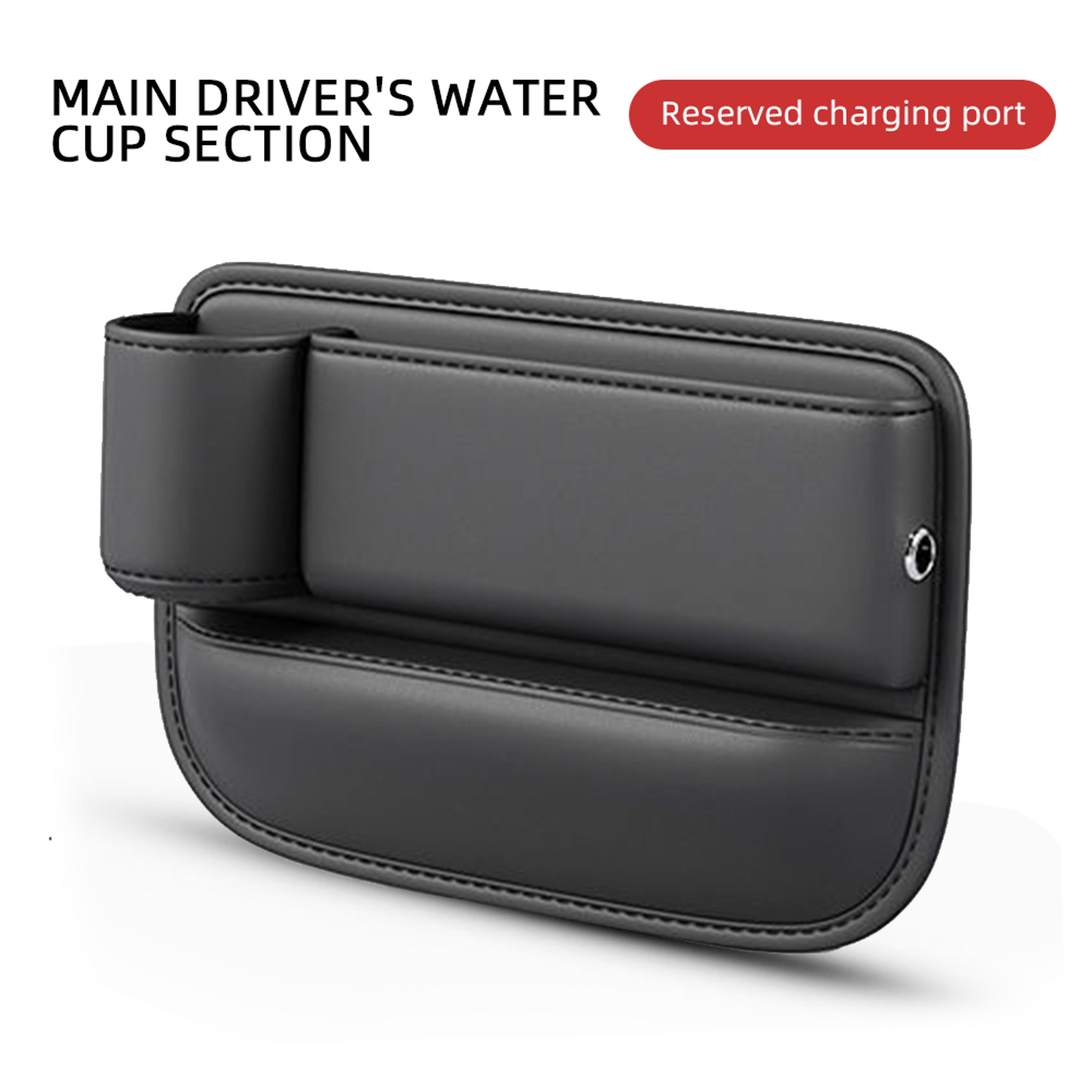 Car Seat Gap Organizer With Cup Holder Leather Seat Gap Filler Storage Box For Most Cars 1