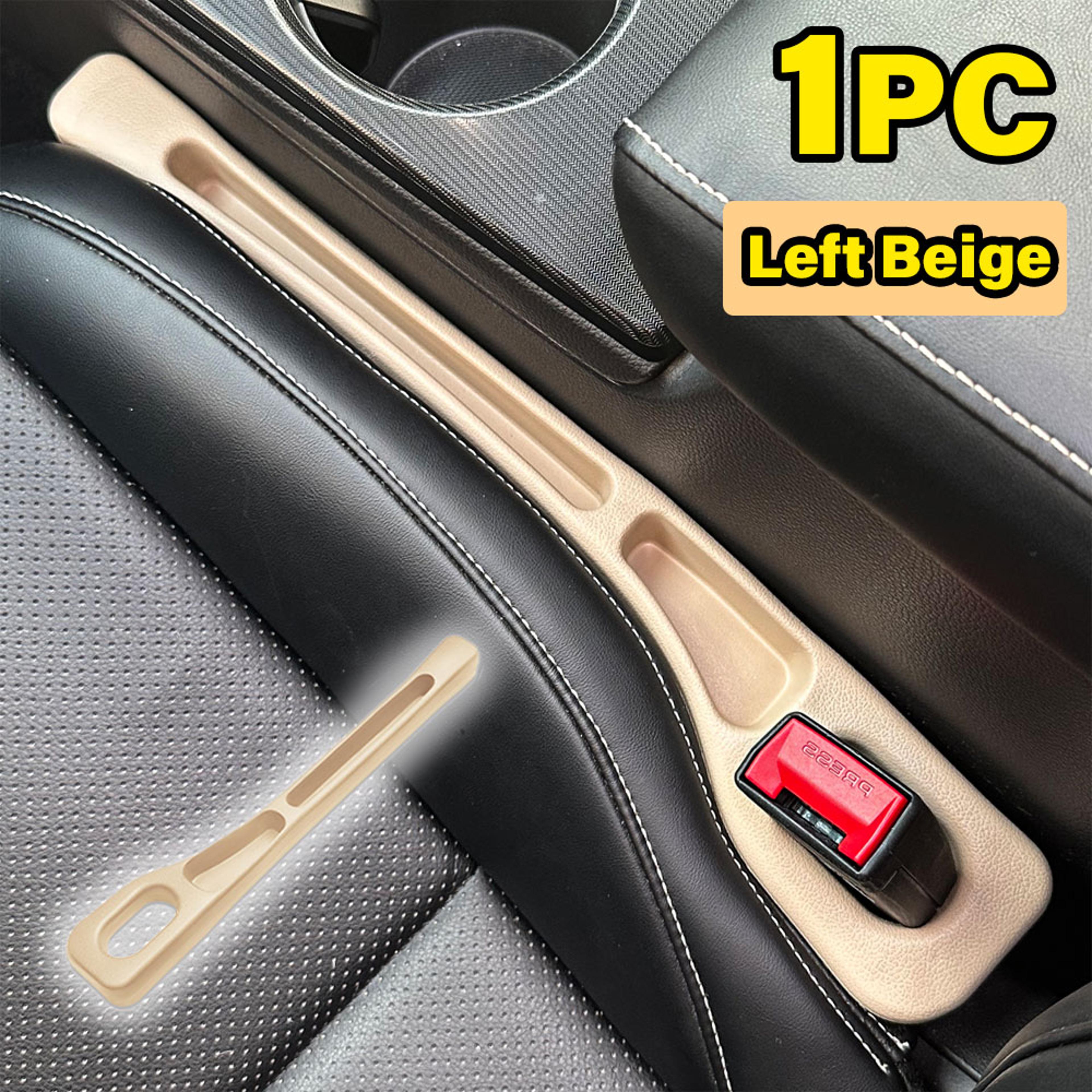 Car Seat Gap Filler Beige Left Side Seat Gap Organizer Leak Proof Car Gap Plug For Vehicle Interior 2