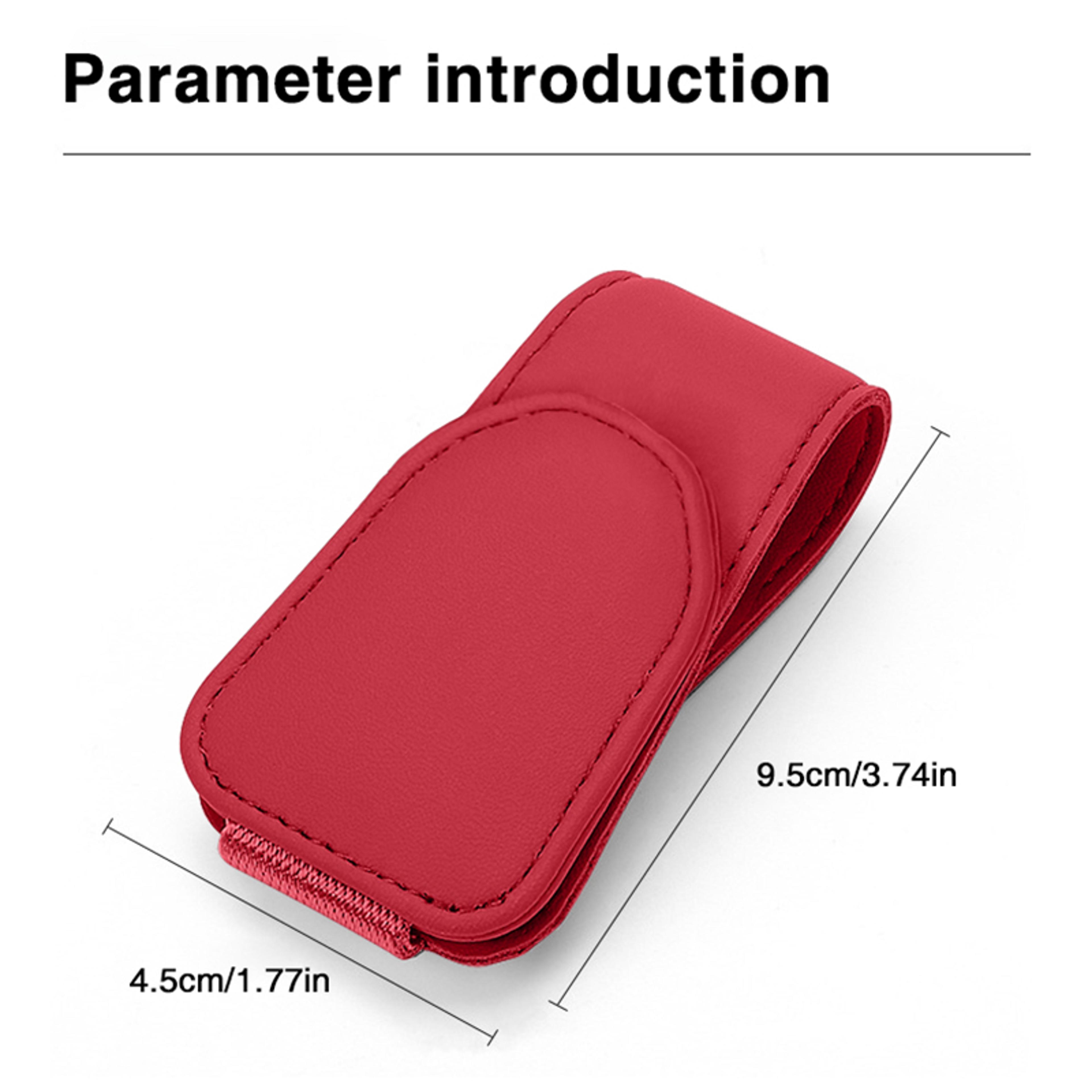 Universal Car Glasses Holder Leather Car Visor Sunglasses Holder Clip With Ticket Card Storage 3