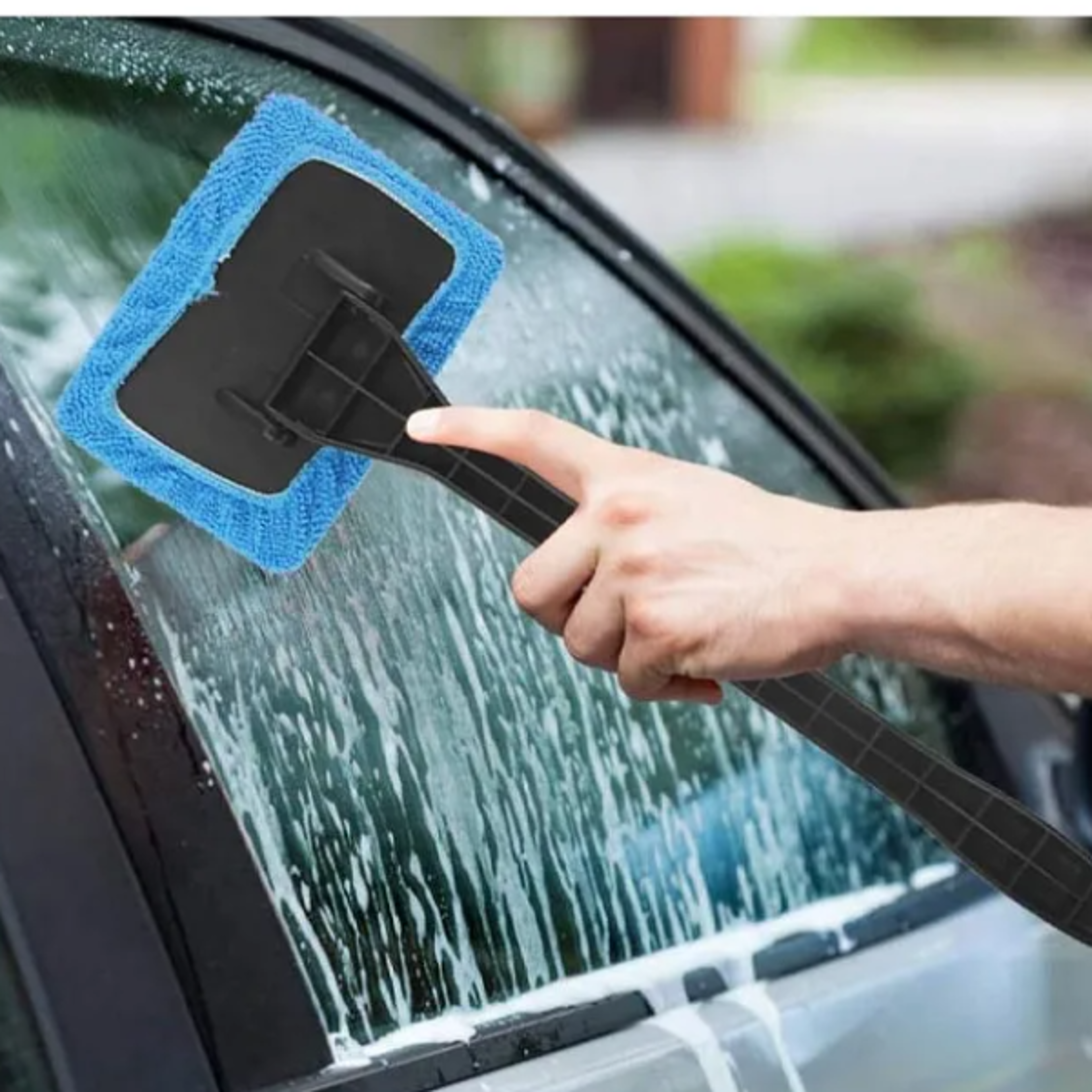 car window cleaner brush kit with microfiber windshield cleaning tool long handle wiper