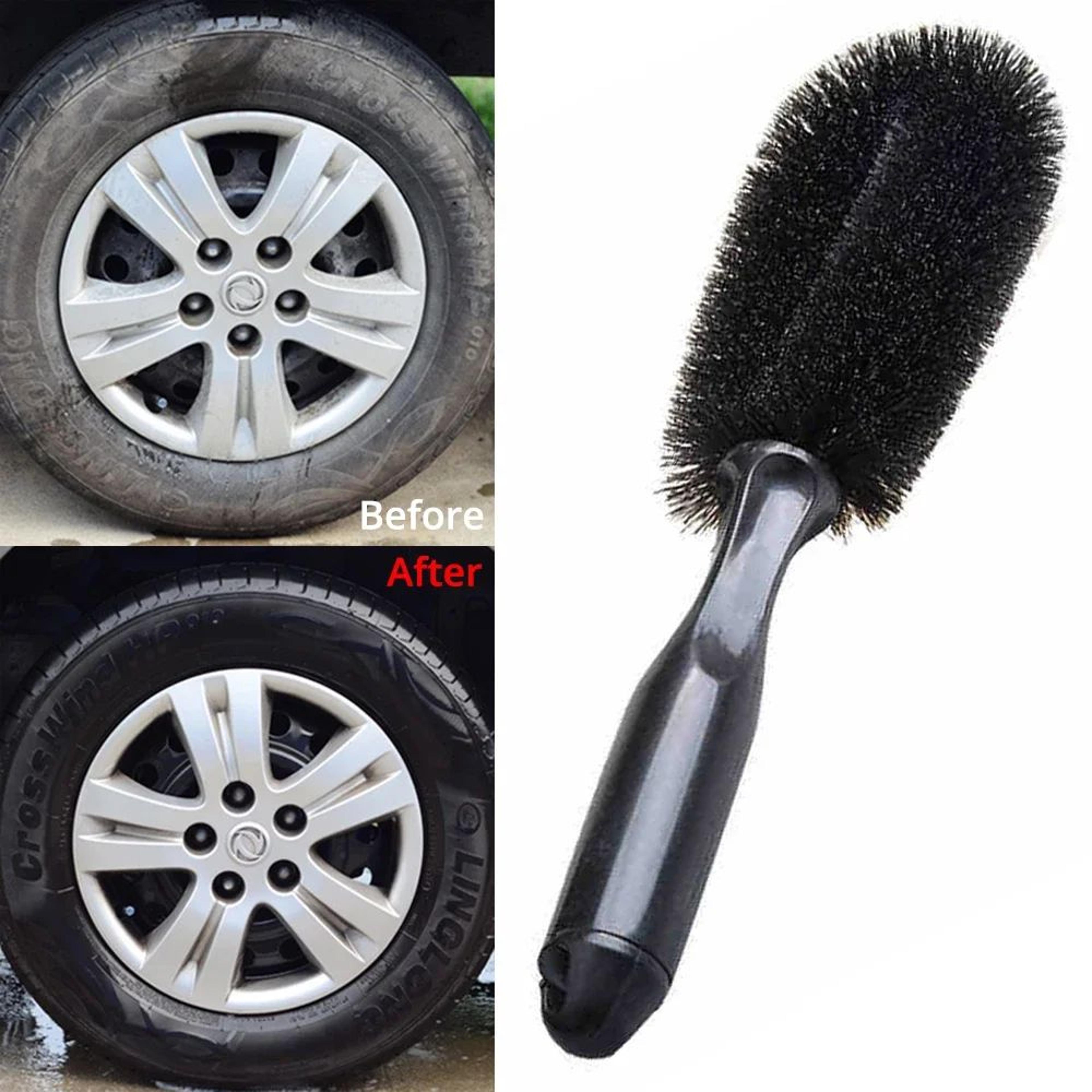 Car Wheel Cleaning Brush For Tires  Rims Soft Bristle Car Detailing Brush With Ergonomic Handle 2