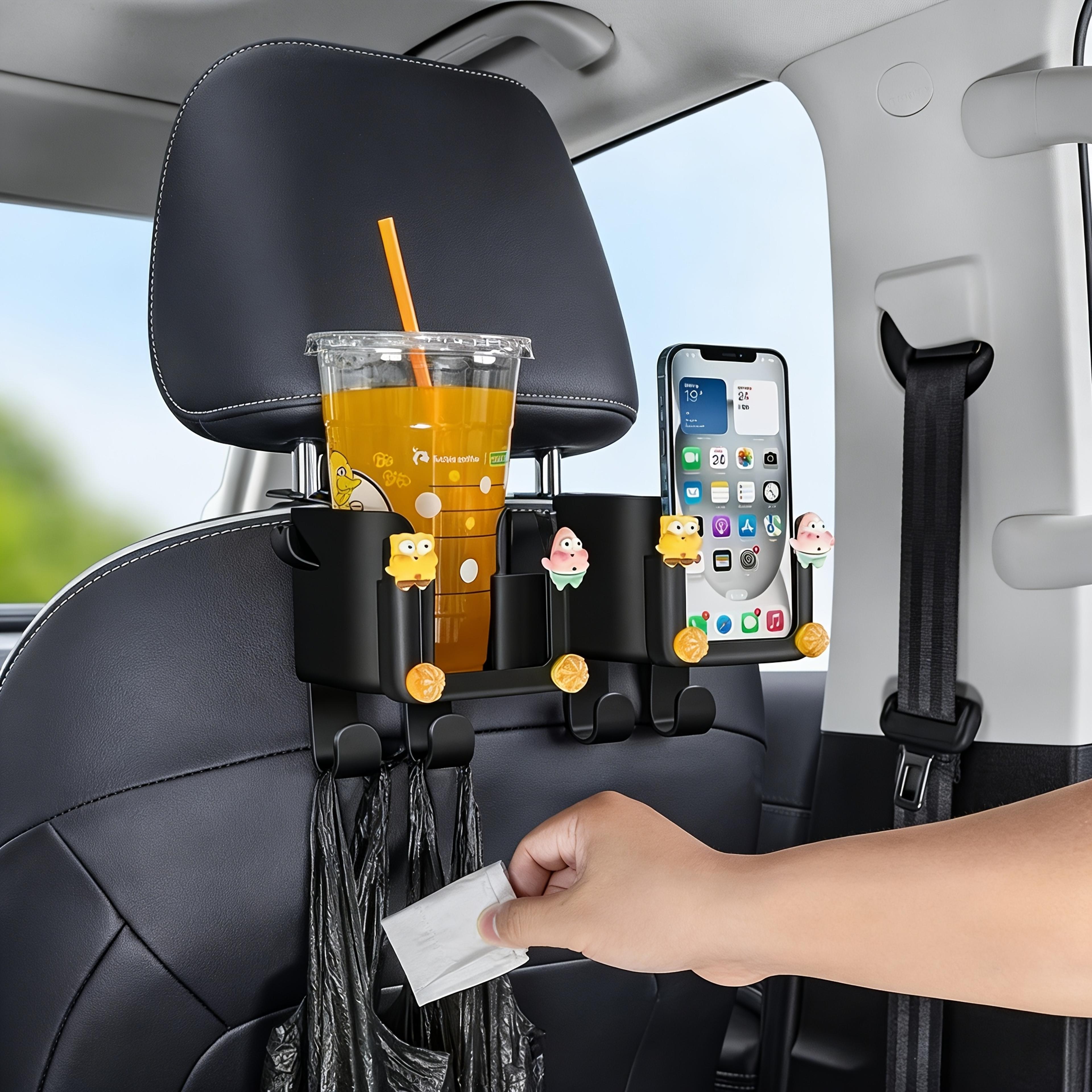 Car Rear Seat Cup Holder With Phone Holder And Garbage Bag Hook Car Organizer 1