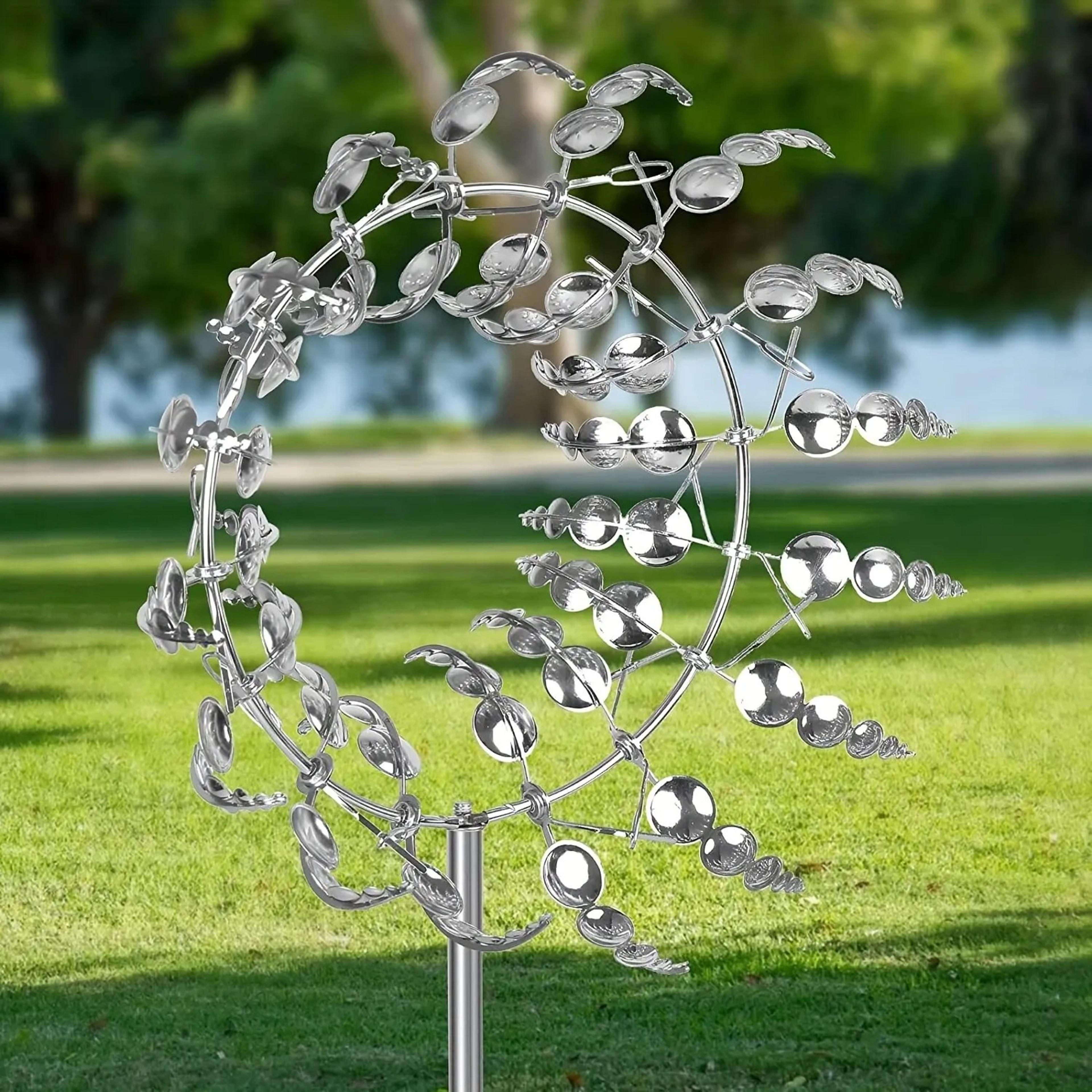 1pc magical kinetic metal windmill spinner unique wind powered catchers creative patio garden