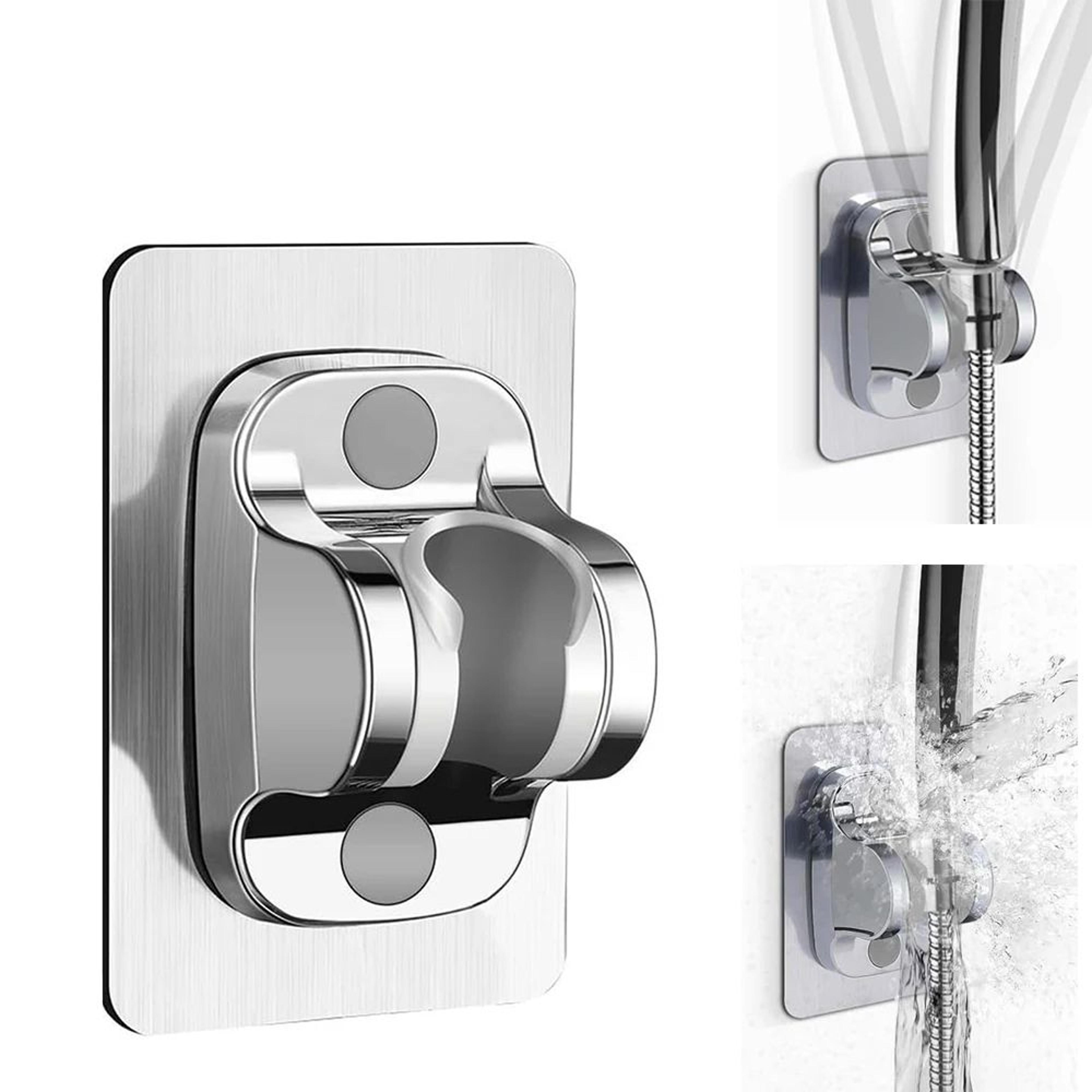 1pc wall mount strong adhesive shower head holder – abs waterproof adjustable bathroom bracket
