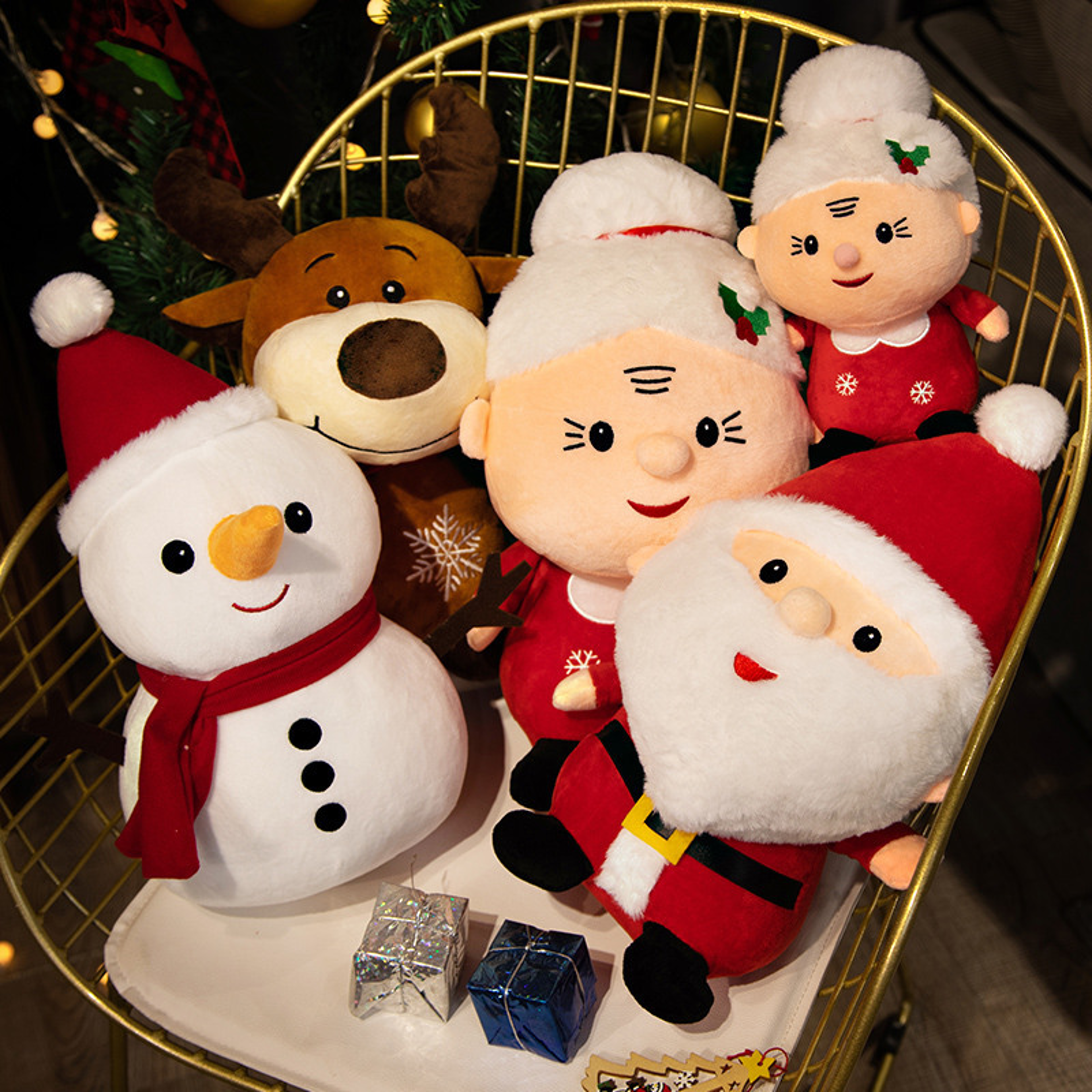 cute santa claus, gingerbread man plush toys, elk snowman, animal doll christmas gifts, for children kids