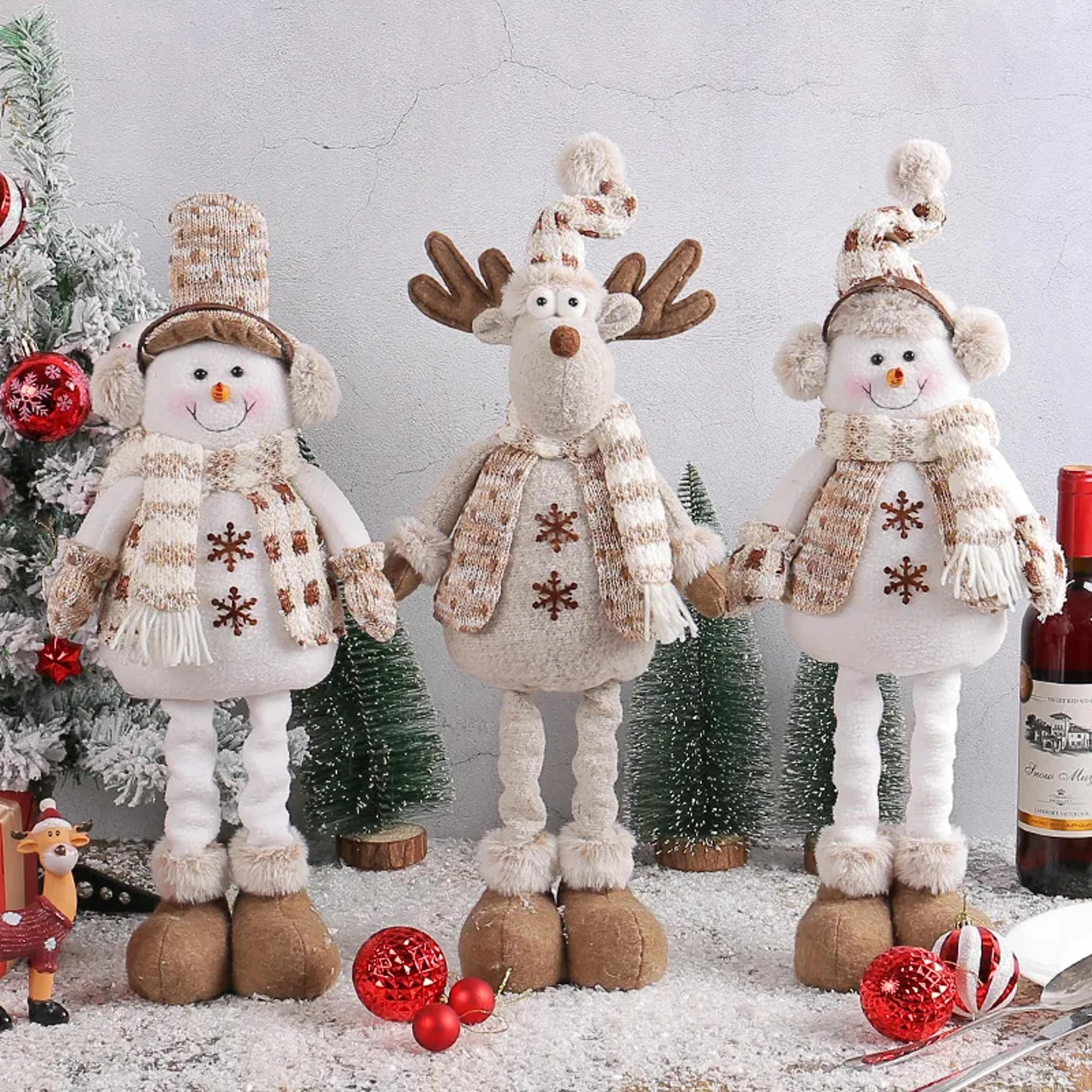 knit deer santa claus, christmas decorations factory doll, expandable figurine, window scene arrangement ornament