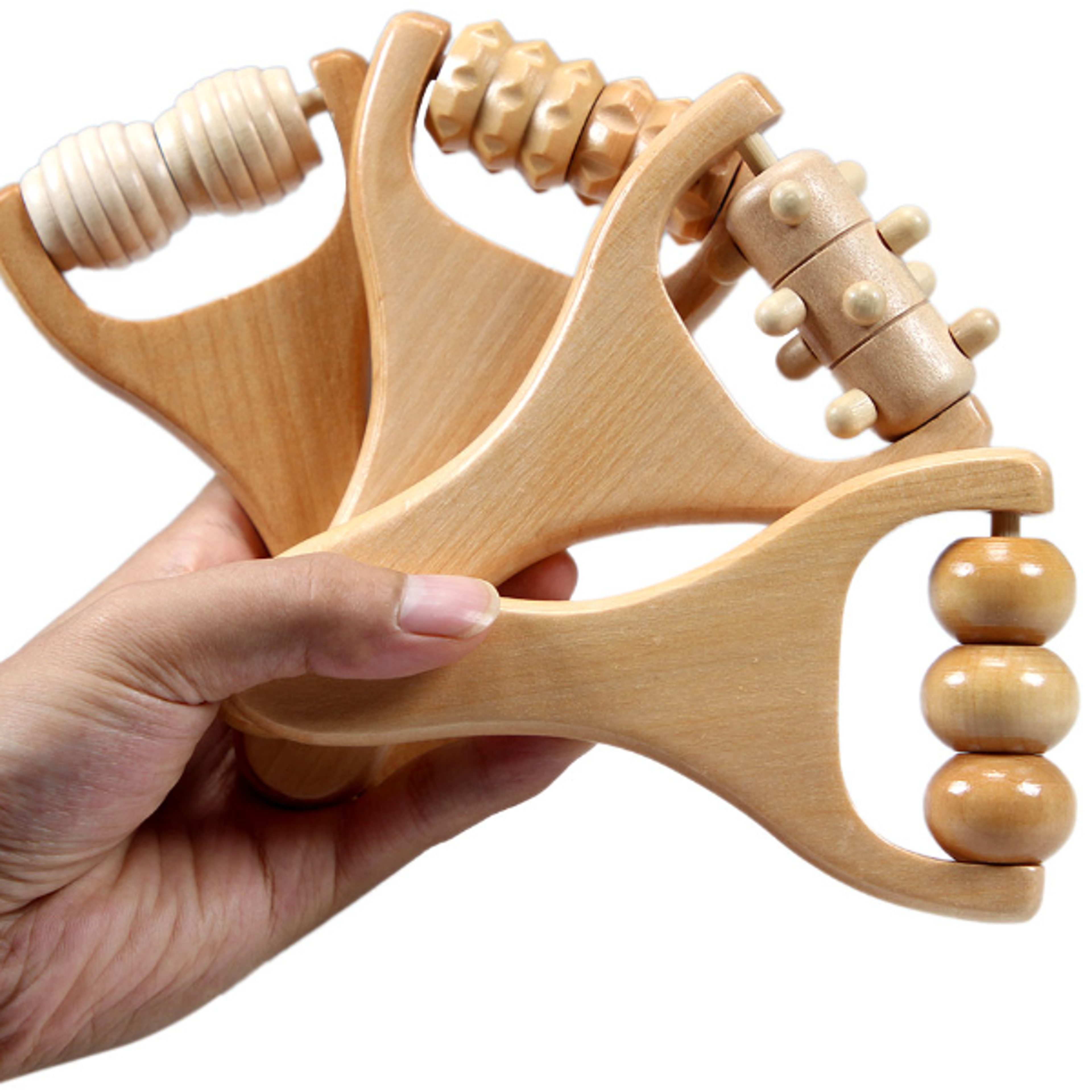instantly self massage waist, wooden massage roller, thigh legs hands massager, full body roller tool for diy