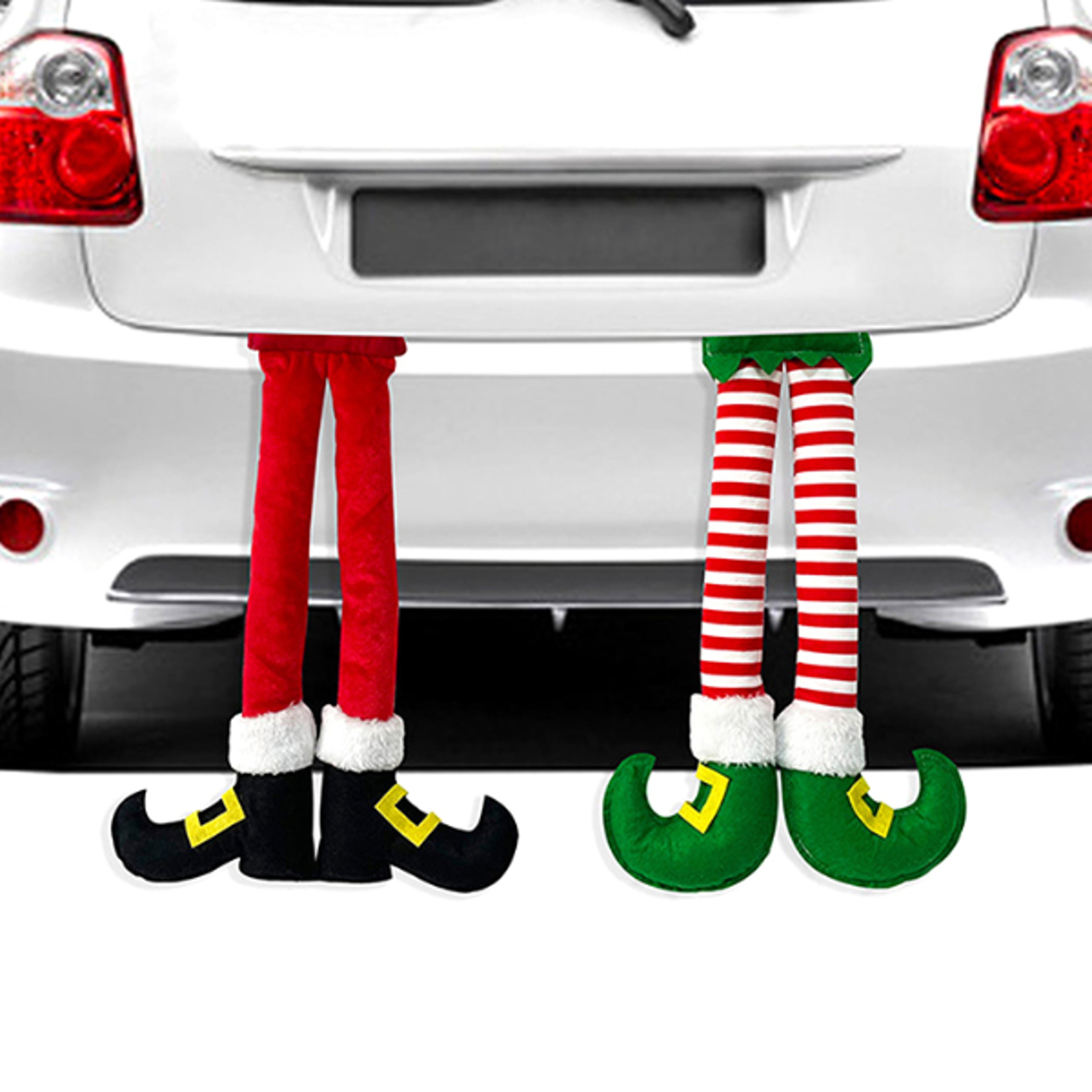 christmas elf foot clip, striped red elf leg hanging tree ornament, car door hanging decoration, leg decor