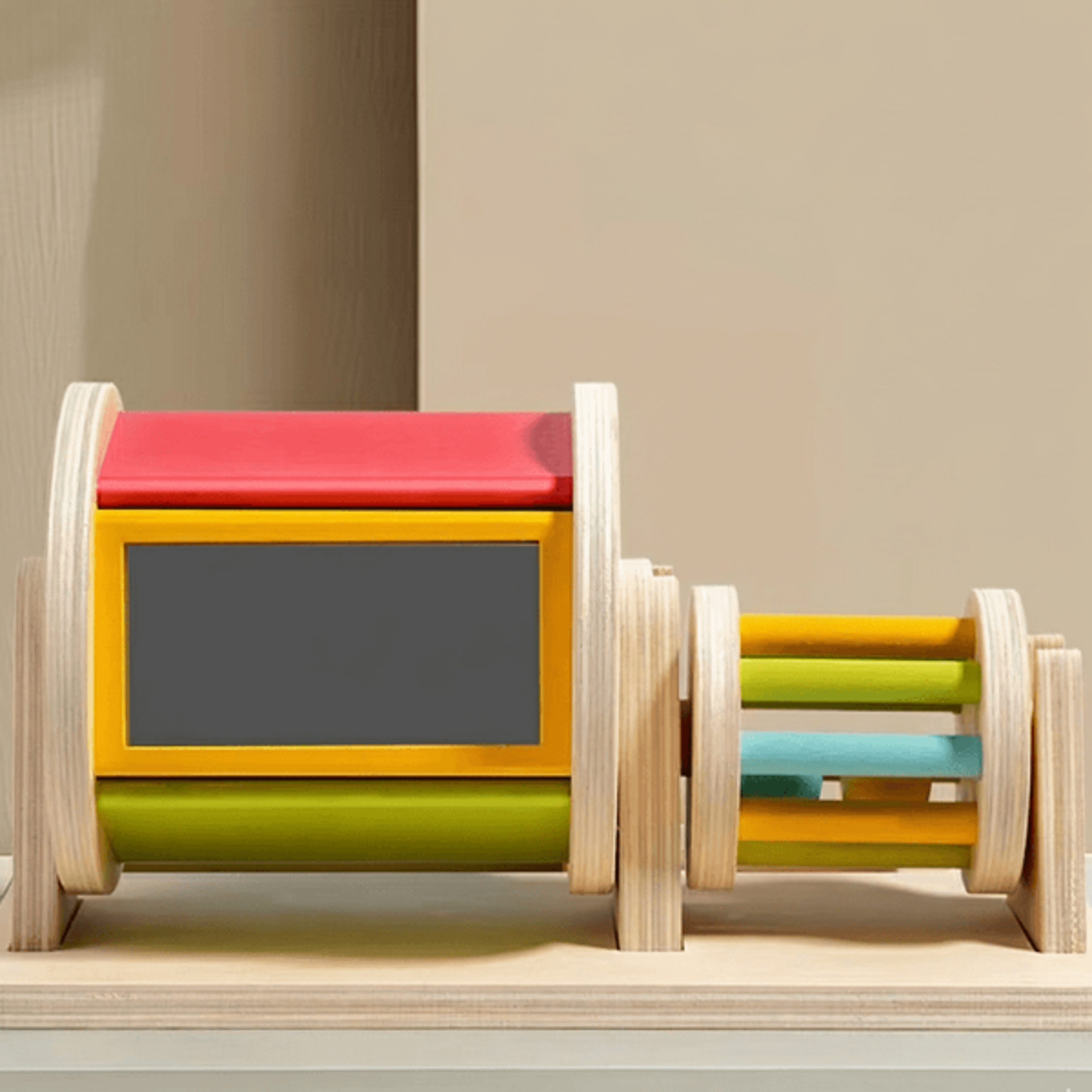 infant early education, montessori wooden spinning drum for toddlers, developmental christmas gift
