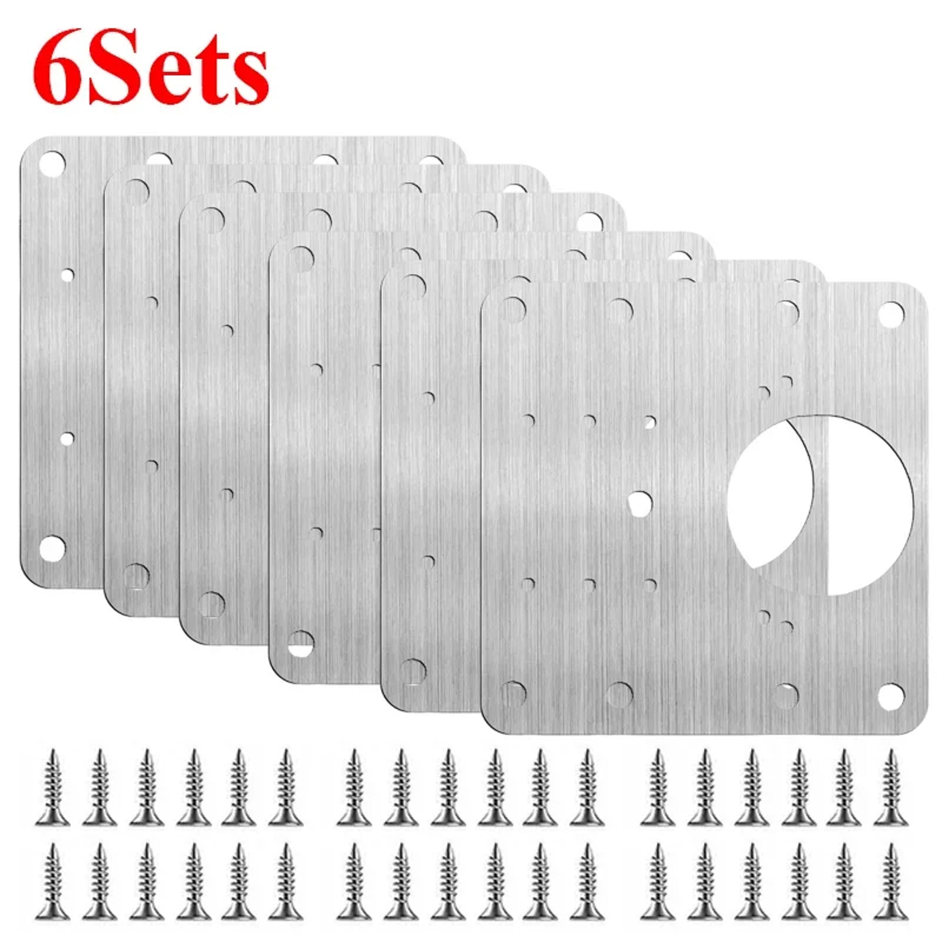 Cupboard Door Hinge Repair Plate Kit Heavy Duty Fixing Support Brackets 8
