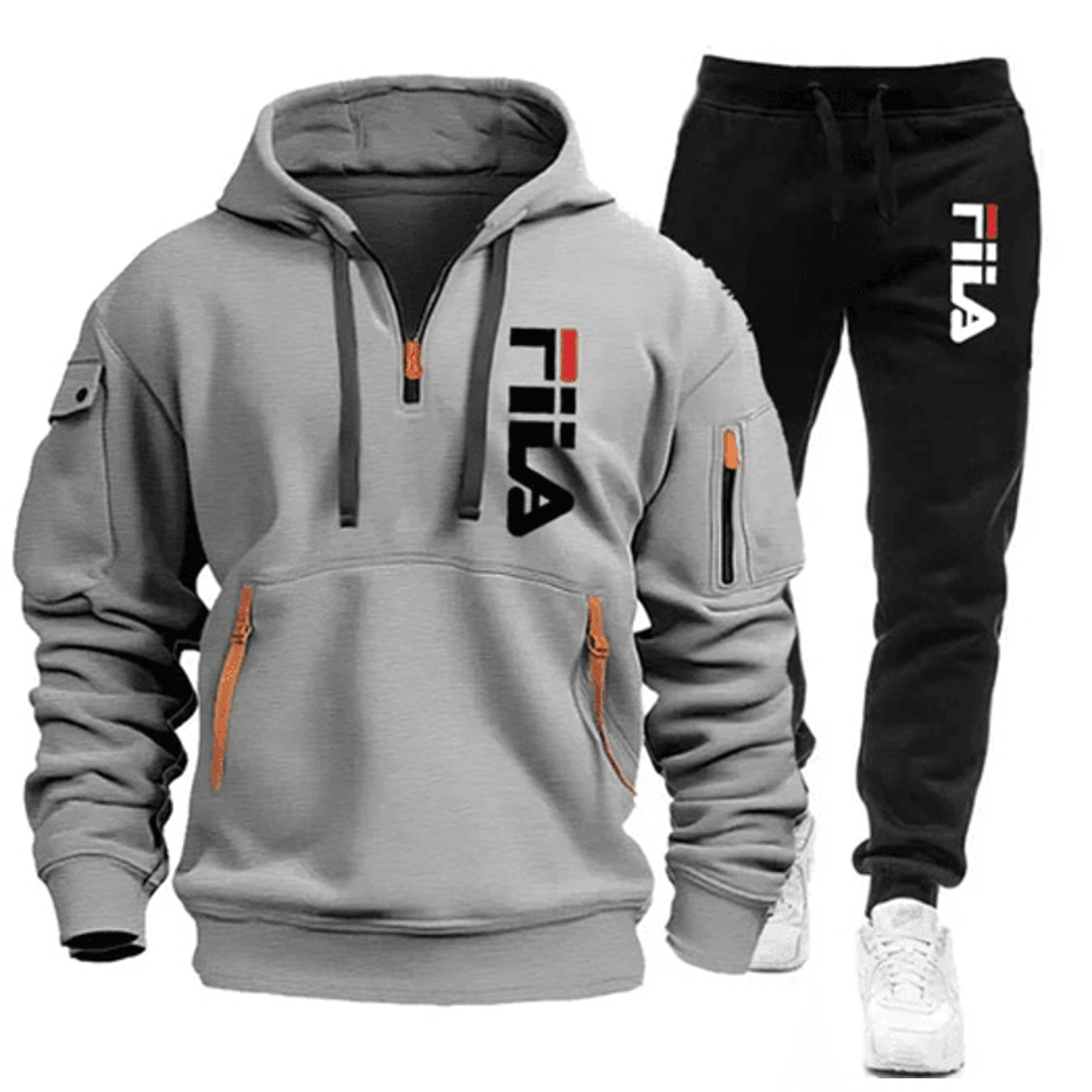 Men Sportswear Zip Hoodie And Sweatpants Jogging Outfit 1