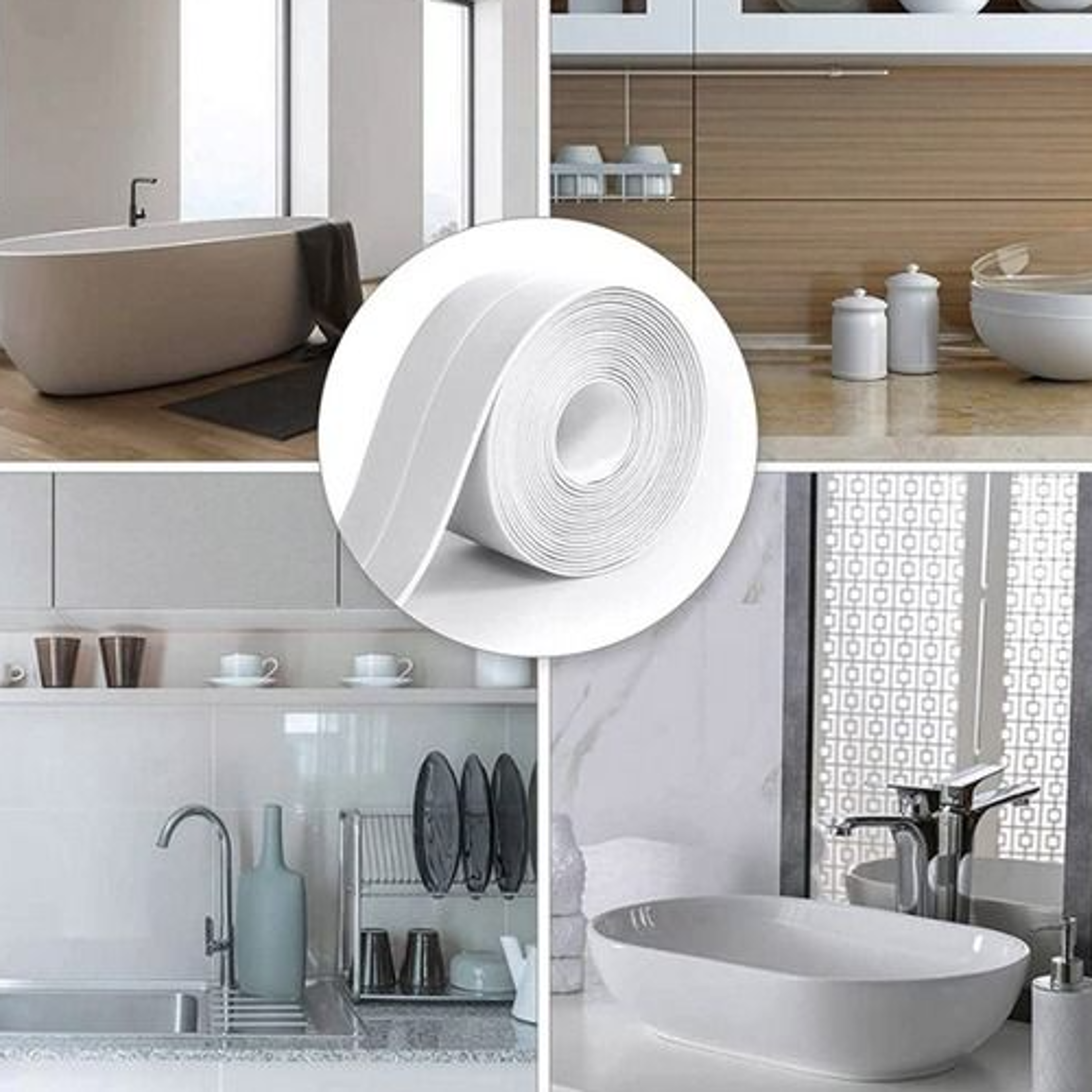 self adhesive pvc caulk sealing strip tape, waterproof kitchen, sink, toilet, bathroom sealing solution