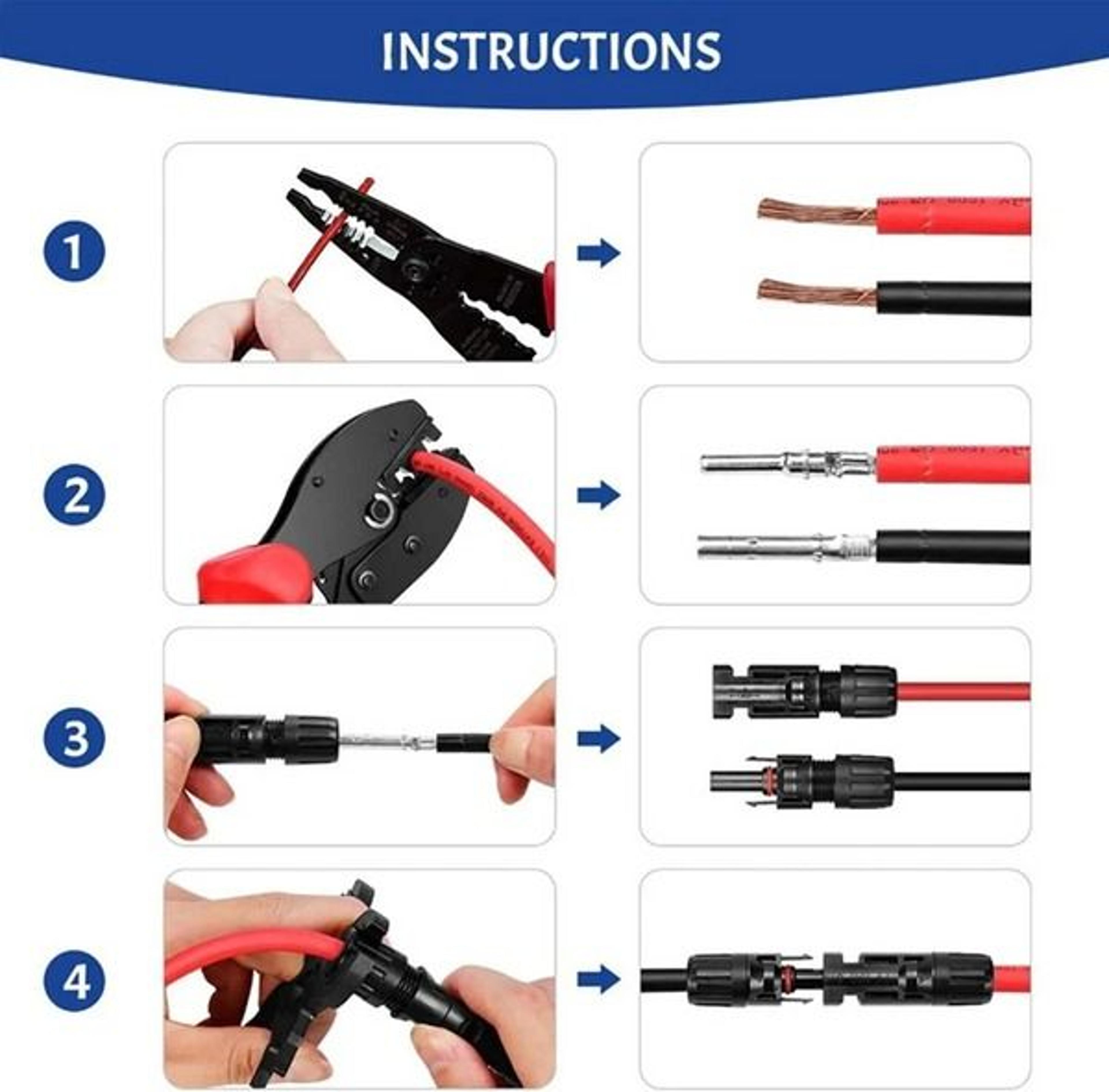 Male Female Solar Connectors For DIY Solar Panel Systems Durable Waterproof HighEfficiency 12