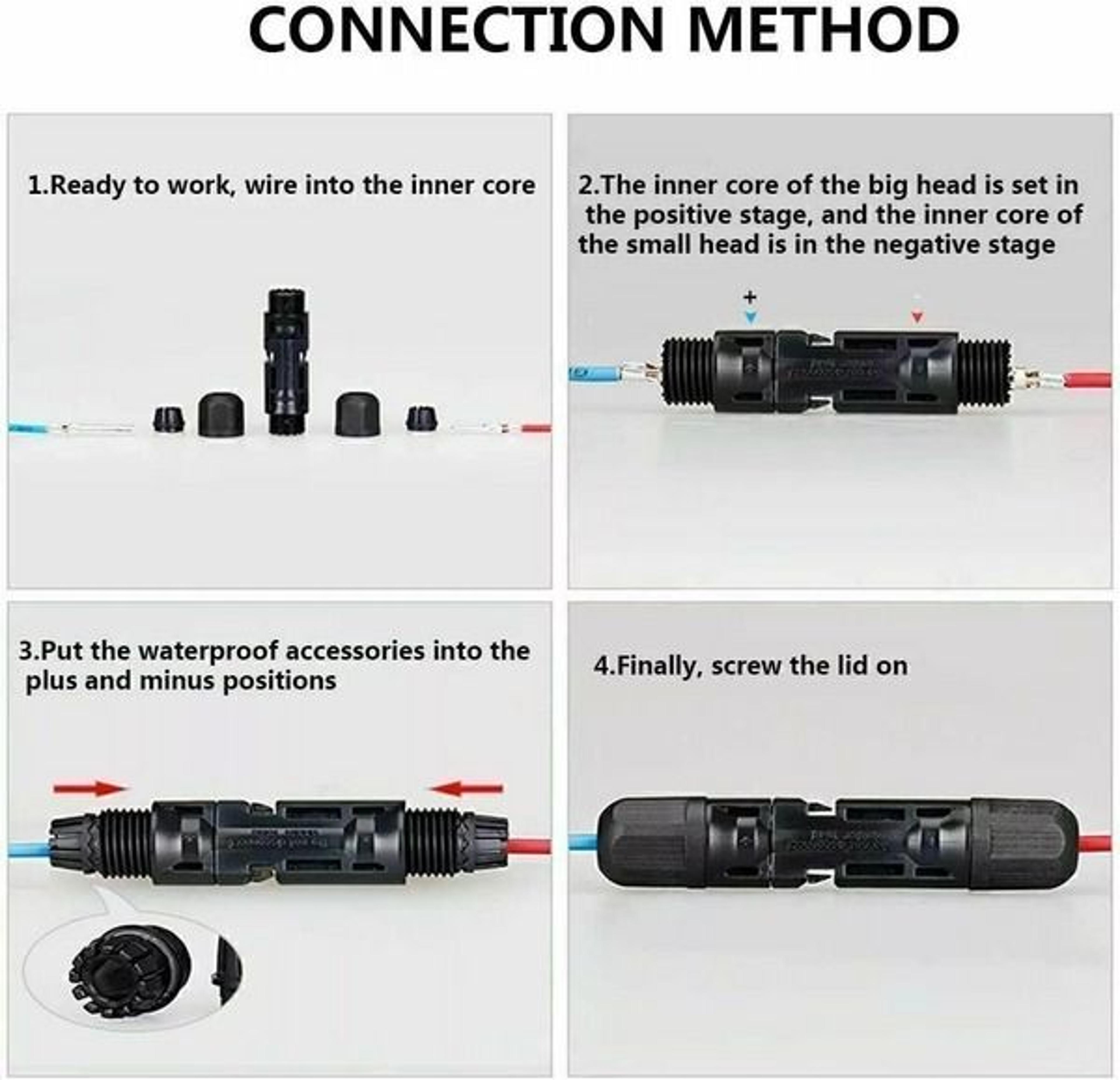 Male Female Solar Connectors For DIY Solar Panel Systems Durable Waterproof HighEfficiency 4