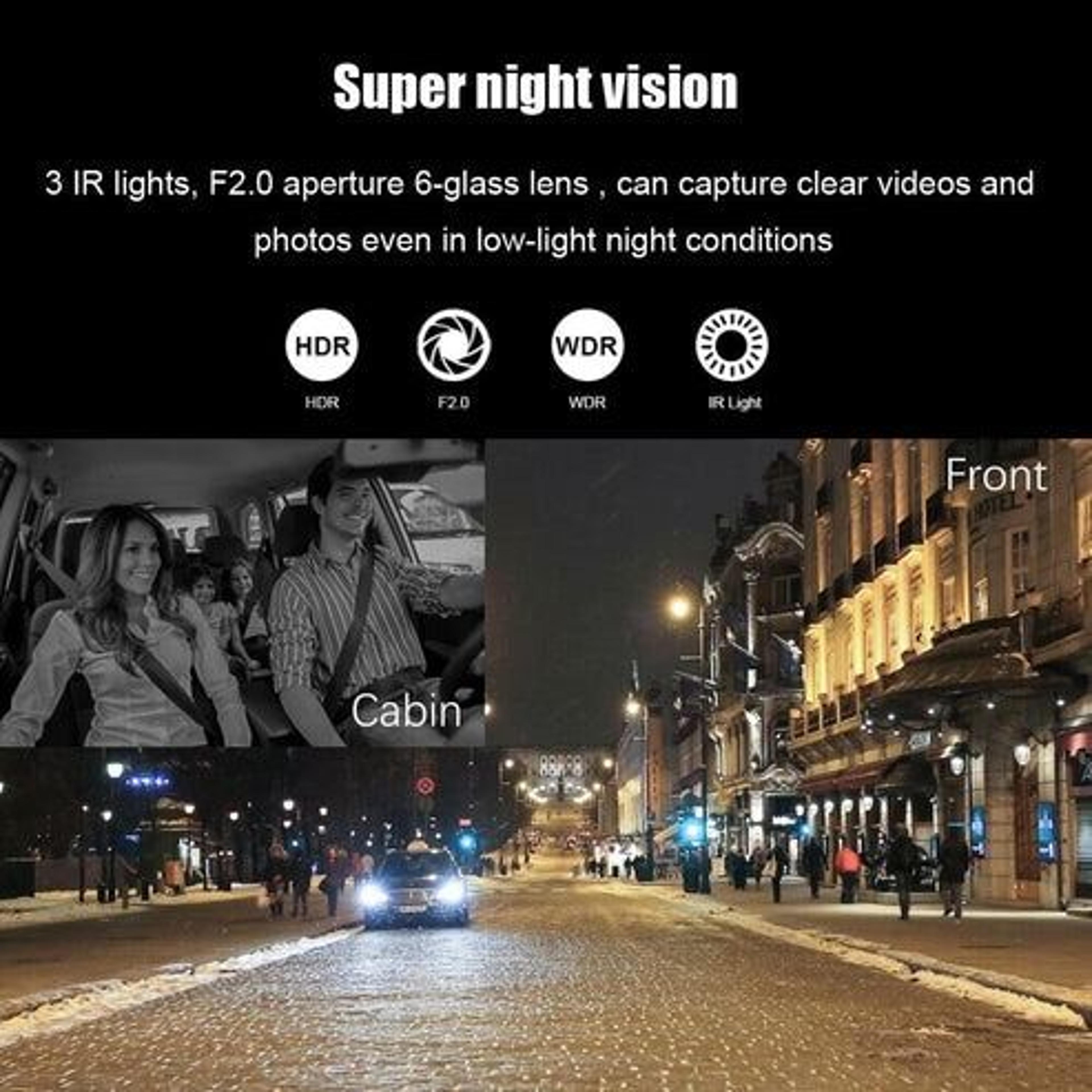 Dual Lens Car DVR Dash Cam Front And Interior Camera With GSensor Emergency Accident Lock Parking M 6