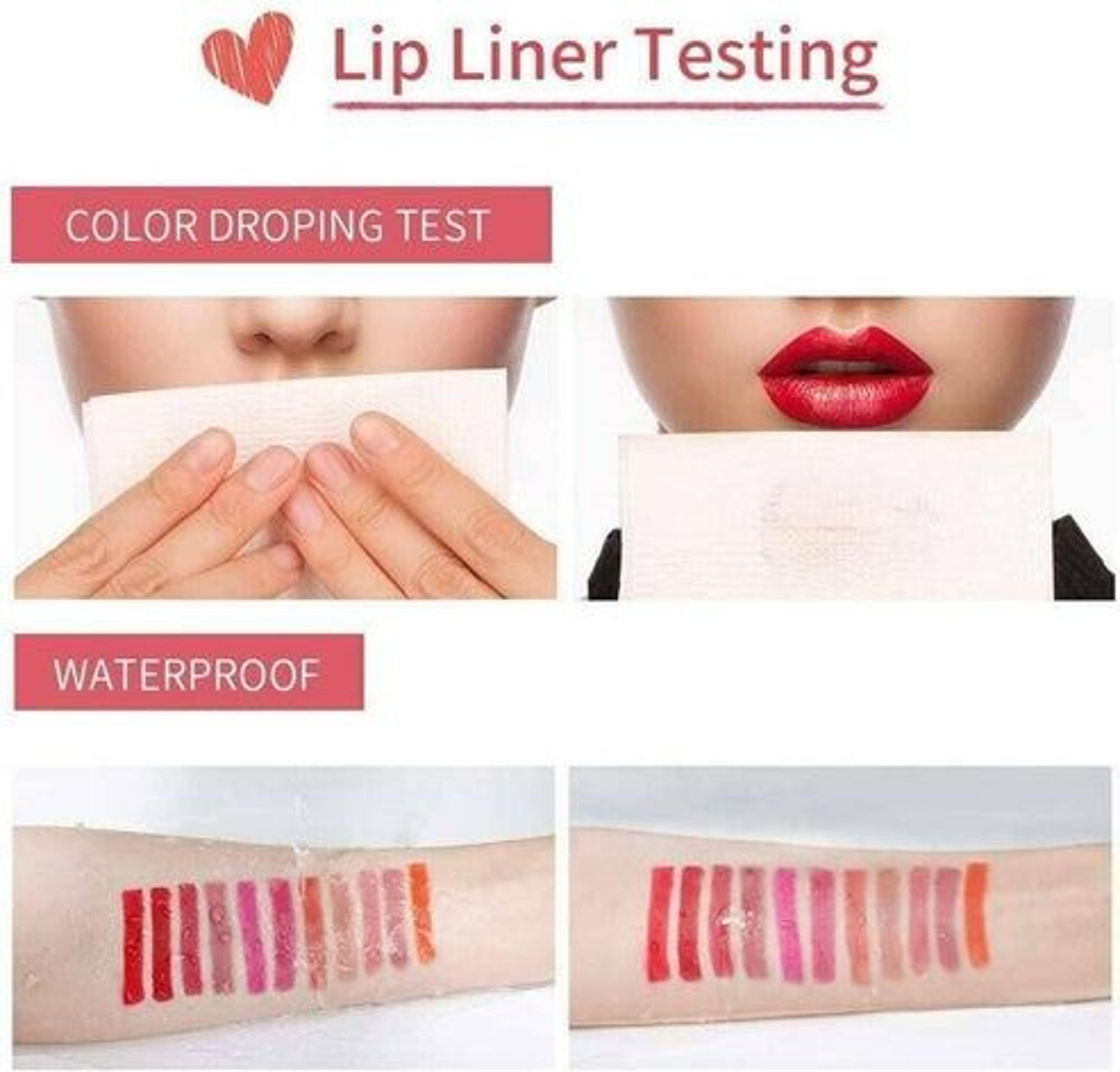 Waterproof Lip Liner Set Long Lasting Matte Lipstick Lip Pencil Lip Pen Set Smooth Texture 5