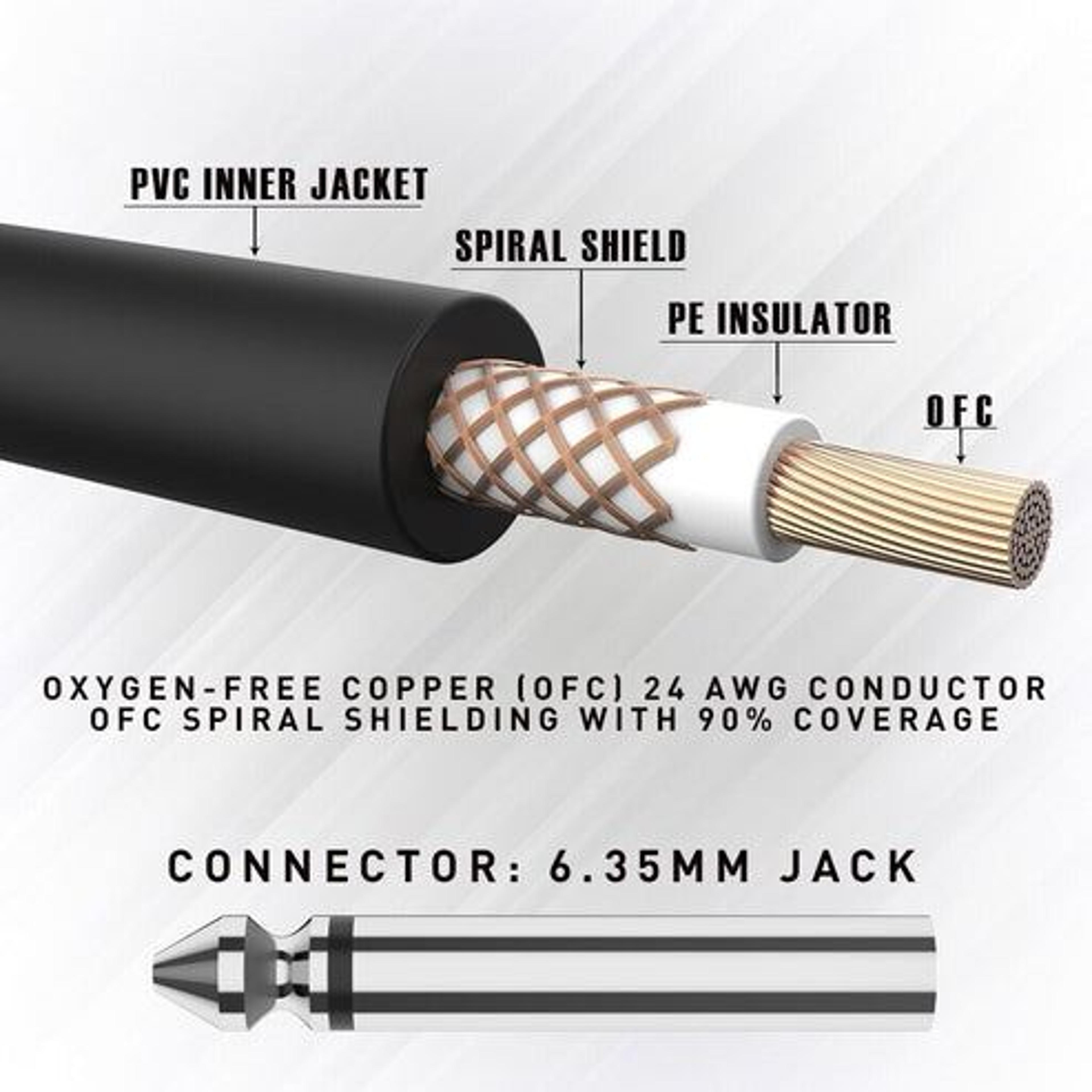 Guitar Amplifier 10ft Electric Patch Cord Cable For NoiseFree Performance 3