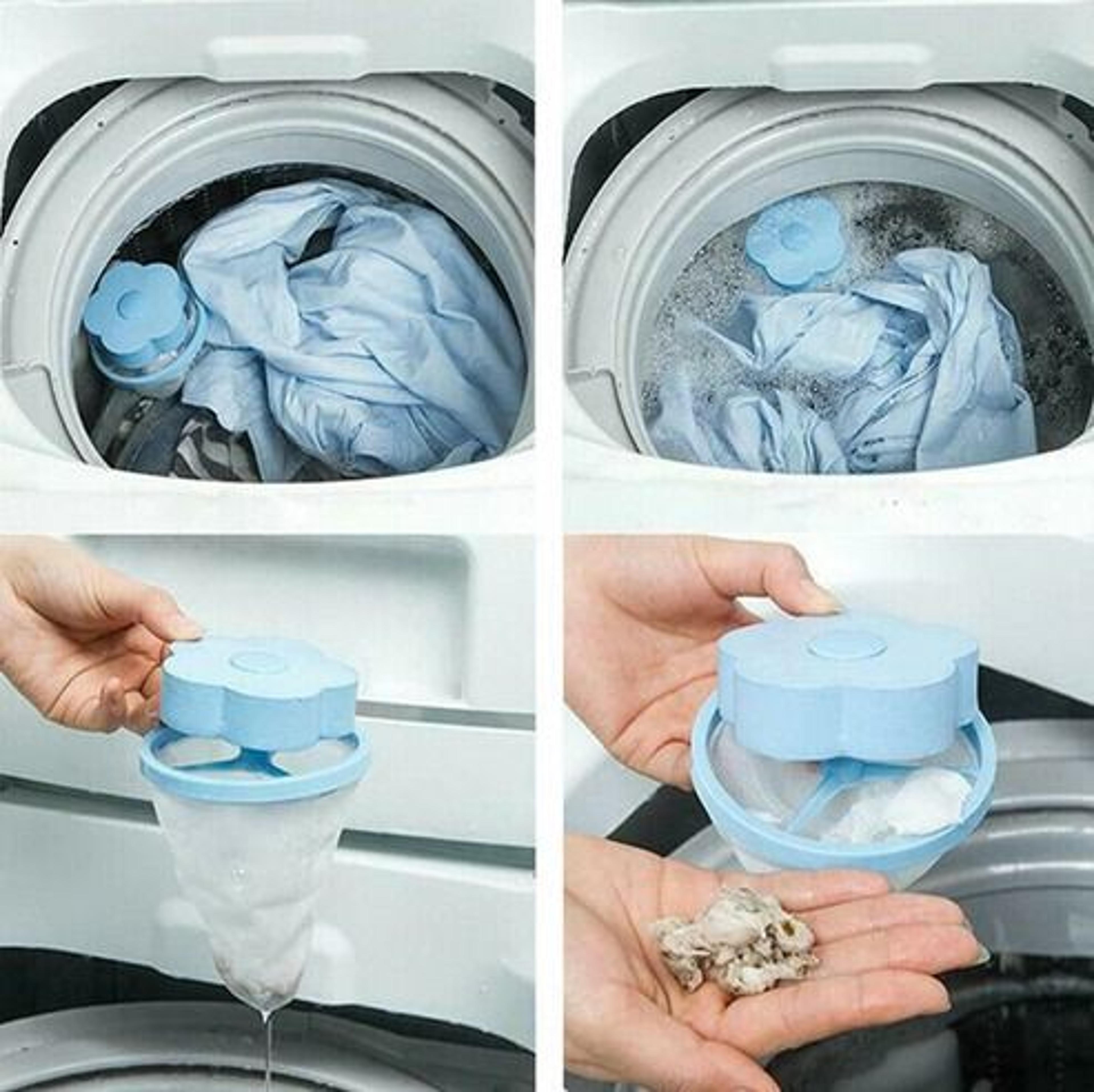 Laundry Lint Pet Hair Remover Floating Pet Fur Catcher Reusable Filter For Washing Machine To Catch 2