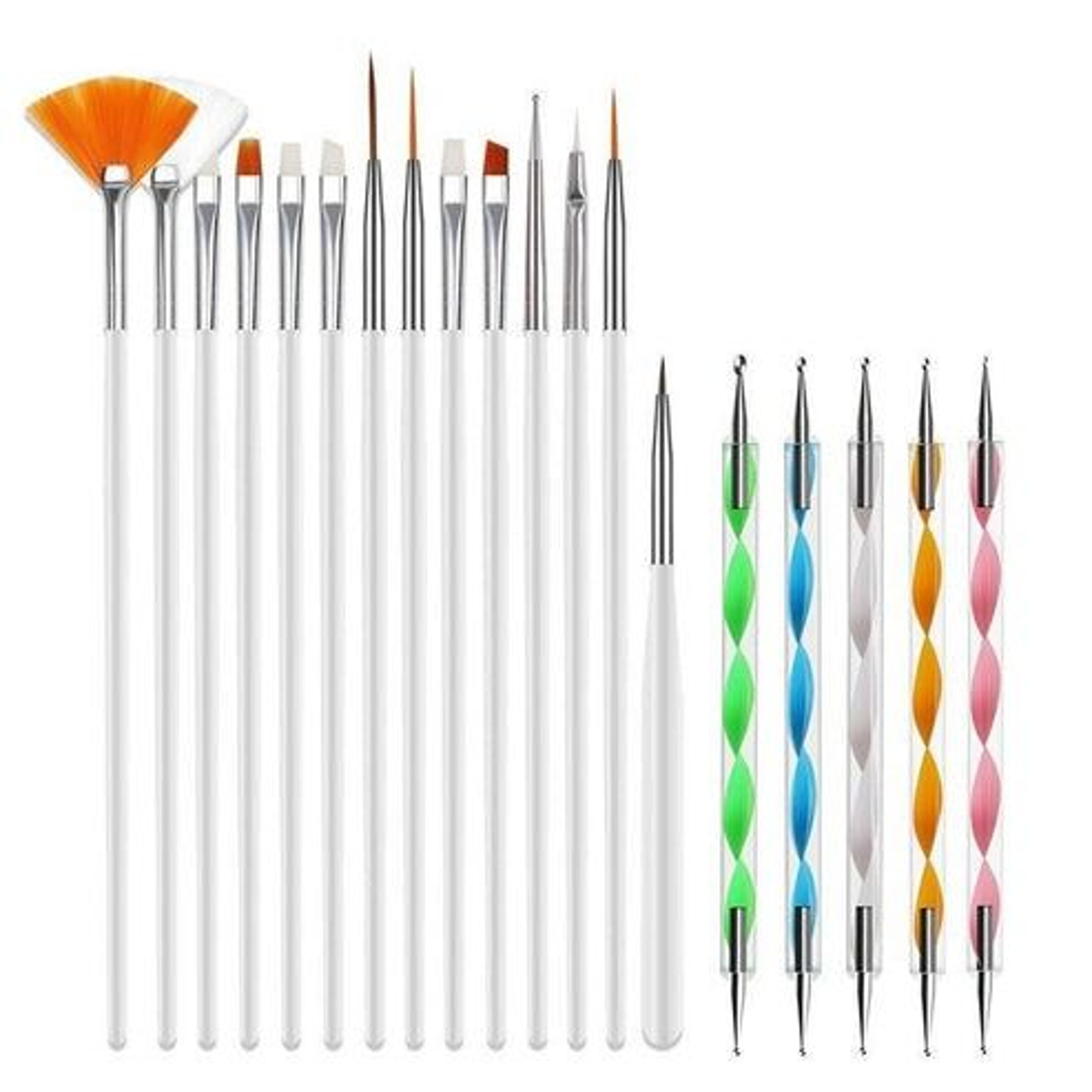 professional nail art brush set, dotting, painting, drawing pens for uv gel nails, diy nail art kit